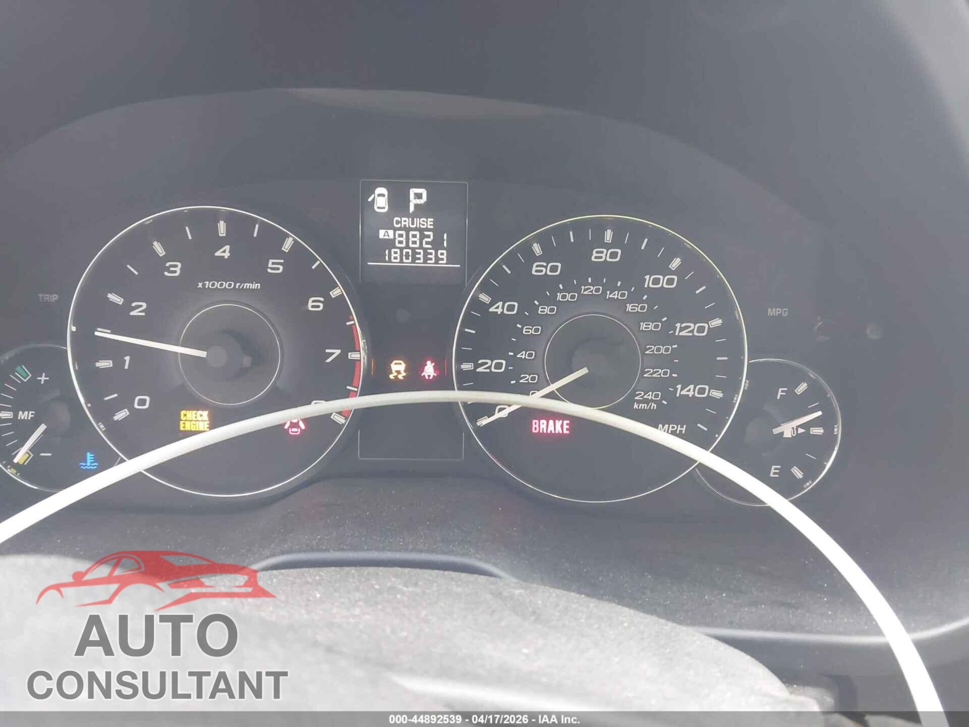 SUBARU OUTBACK 2011 - 4S4BRBCC4B3314862