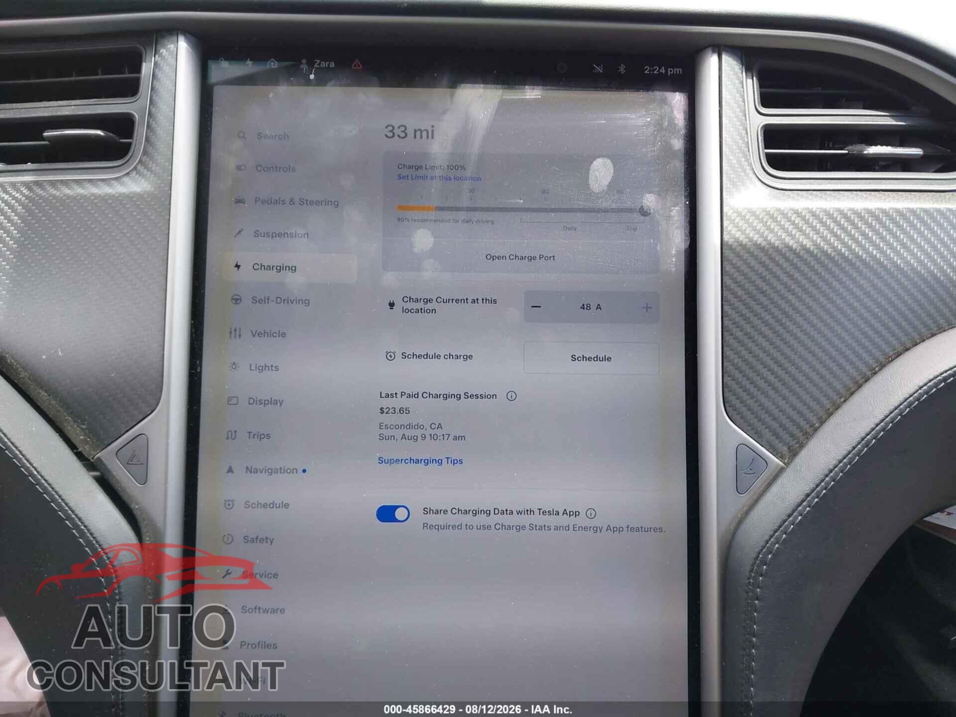 TESLA MODEL S 2018 - 5YJSA1E25JF274156
