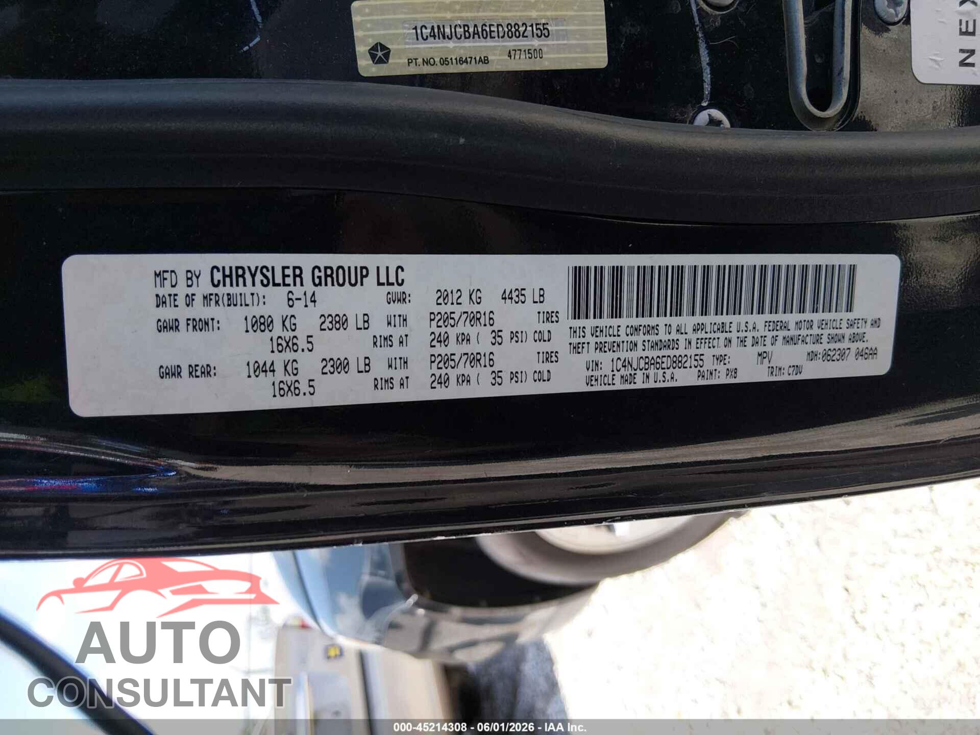 JEEP COMPASS 2014 - 1C4NJCBA6ED882155