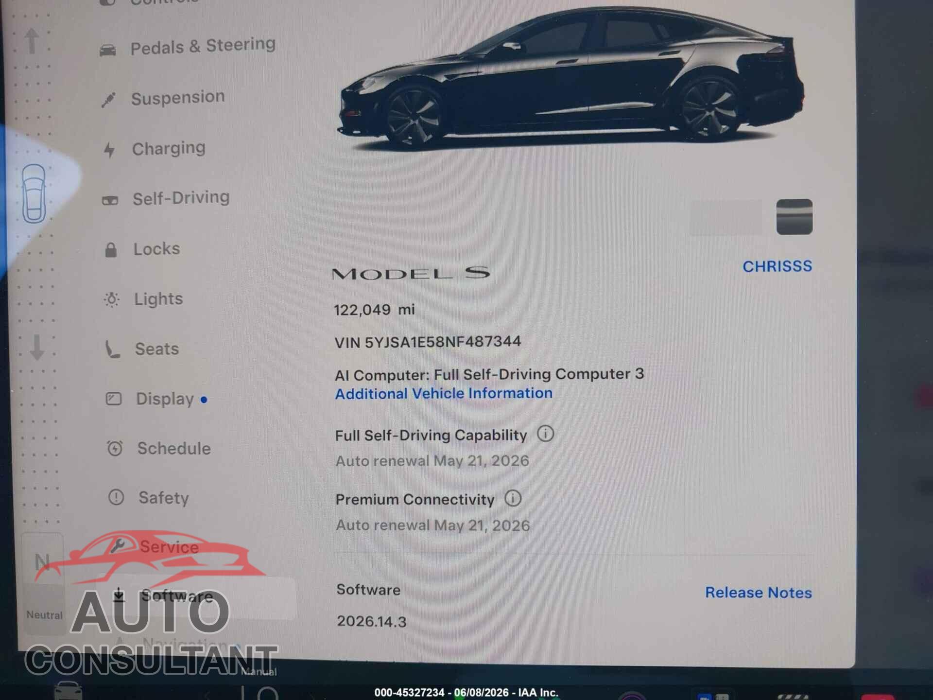 TESLA MODEL S 2022 - 5YJSA1E58NF487344