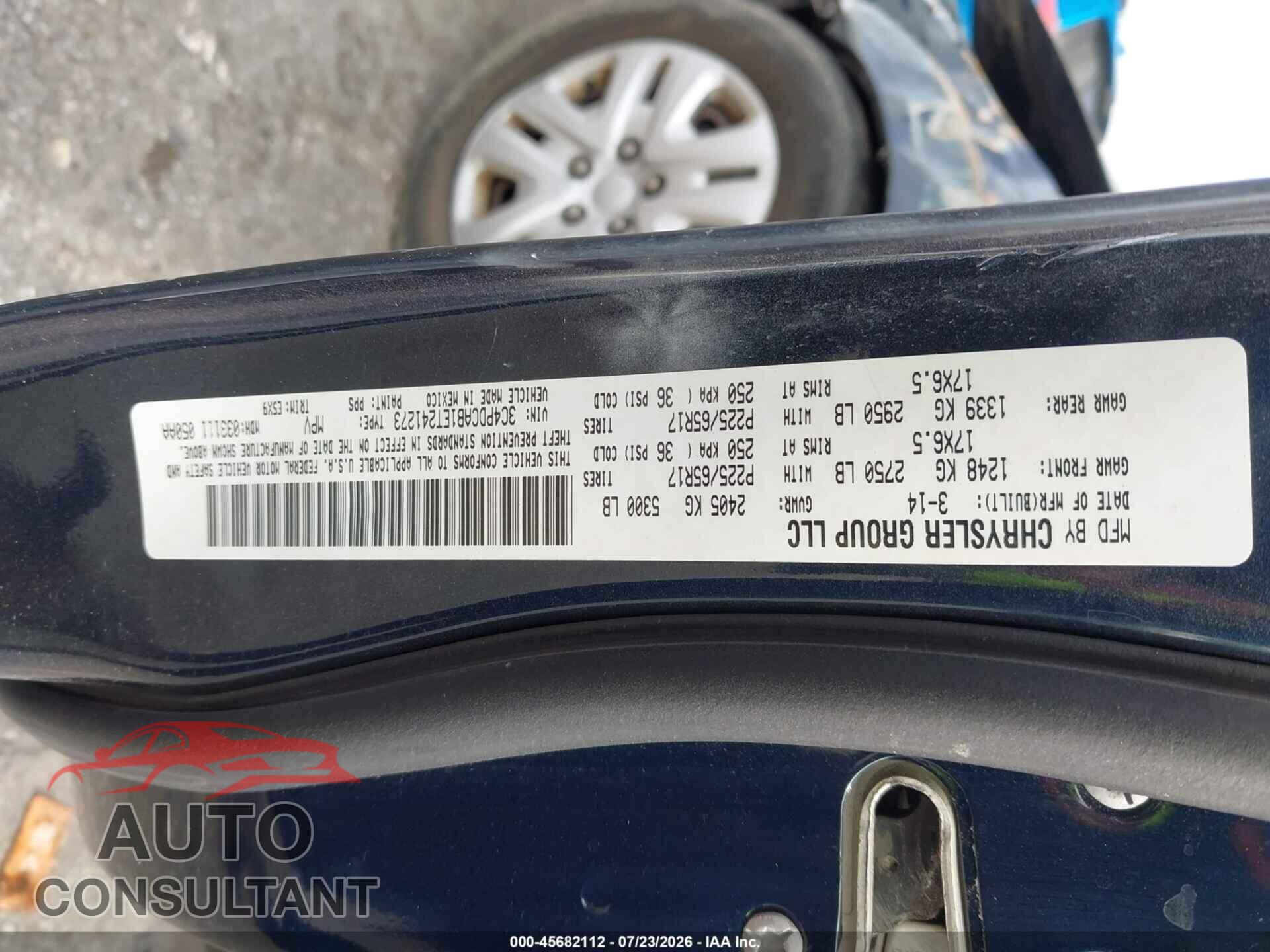 DODGE JOURNEY 2014 - 3C4PDCAB1ET241273