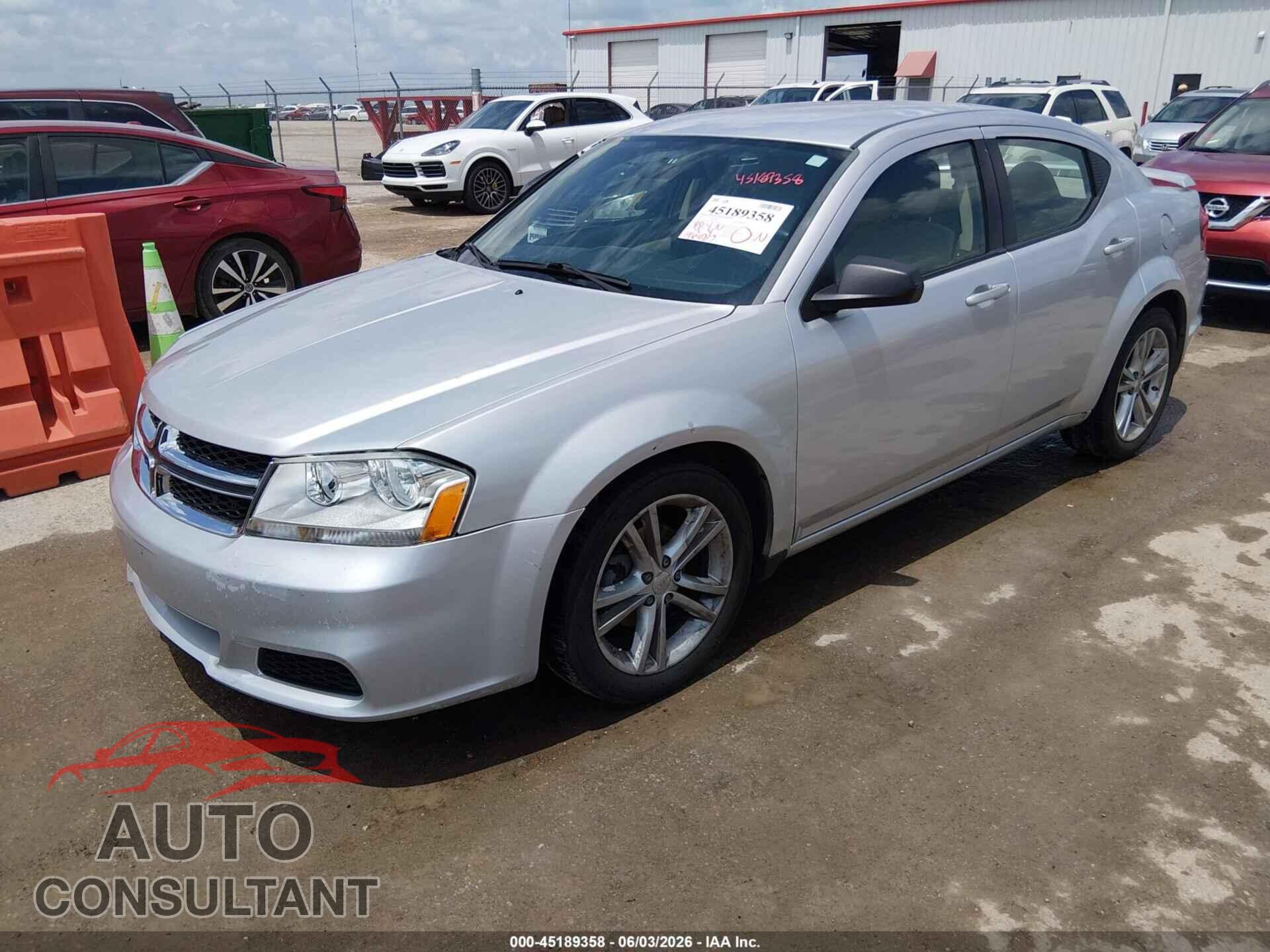 DODGE AVENGER 2012 - 1C3CDZAGXCN315577