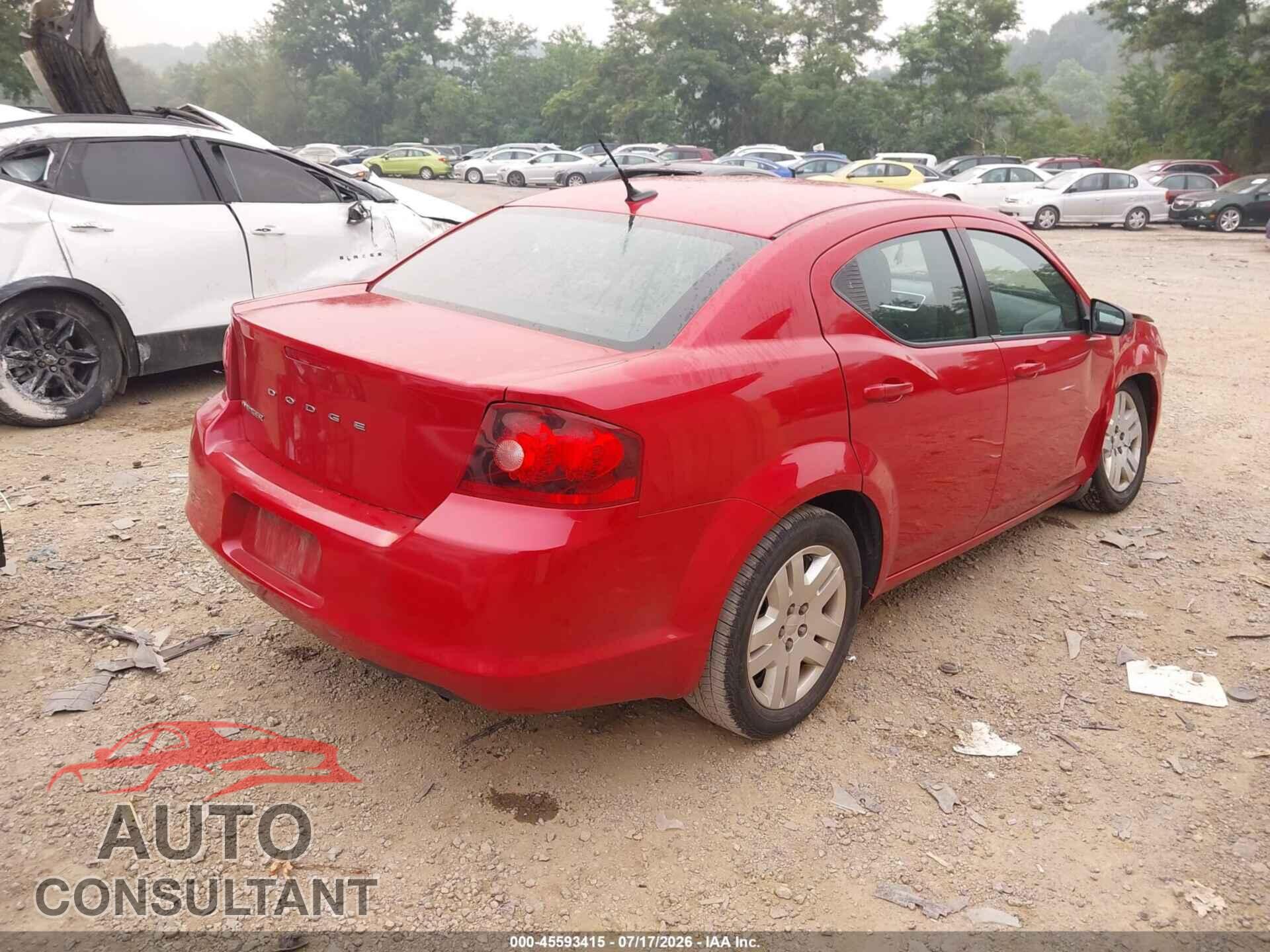 DODGE AVENGER 2012 - 1C3CDZAB7CN265581