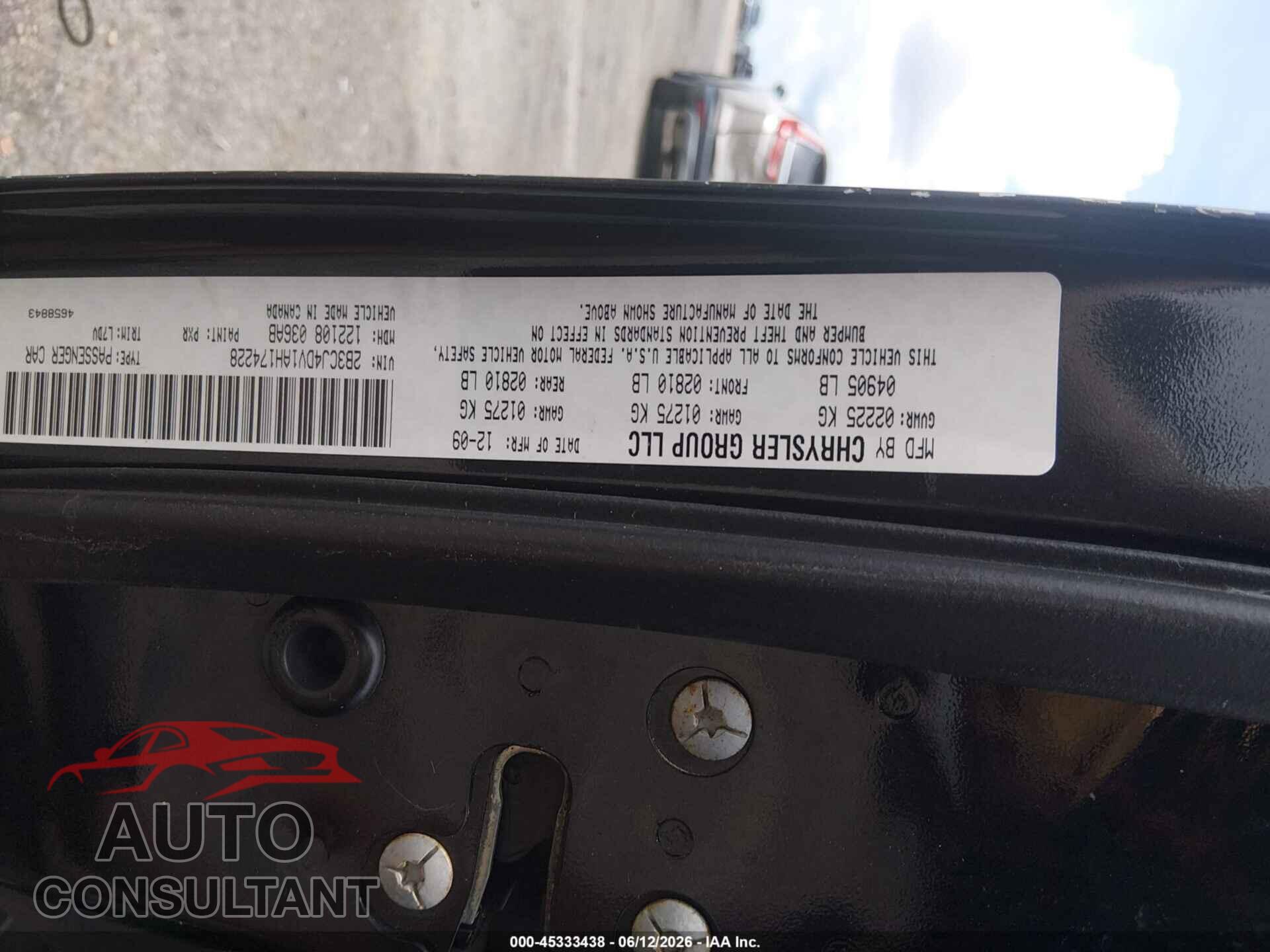DODGE CHALLENGER 2010 - 2B3CJ4DV1AH174228