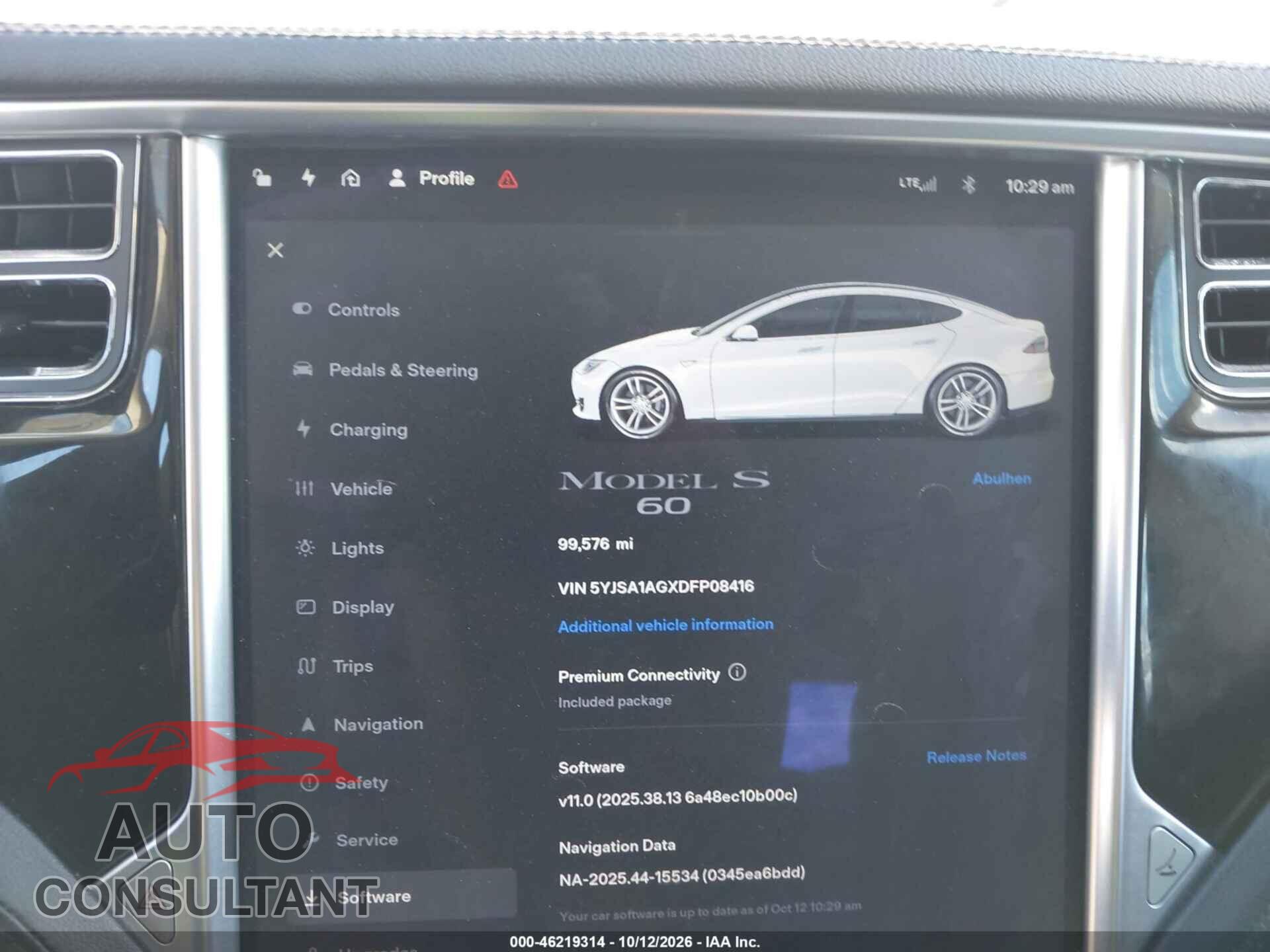 TESLA MODEL S 2013 - 5YJSA1AGXDFP08416