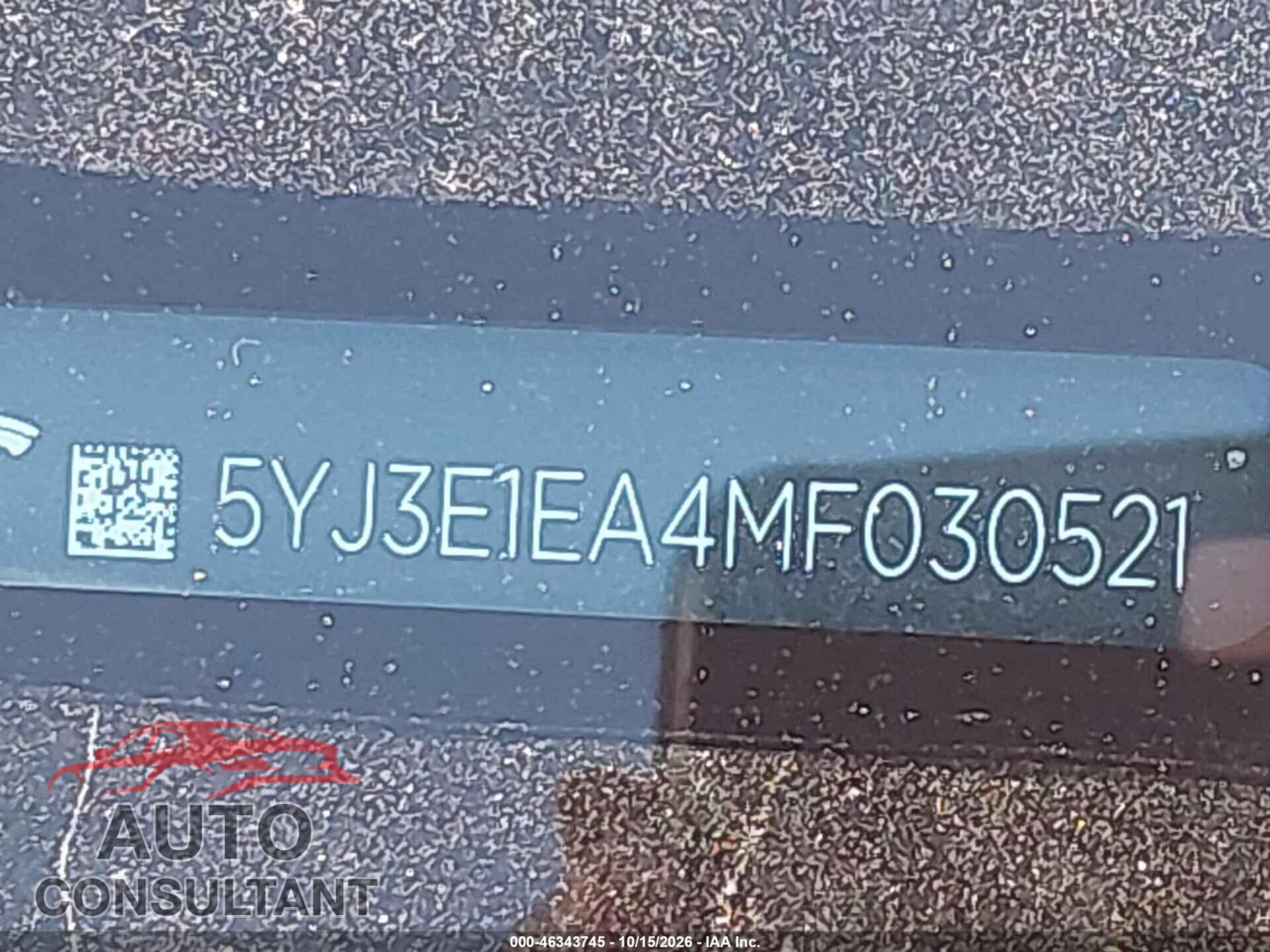TESLA MODEL 3 2021 - 5YJ3E1EA4MF030521