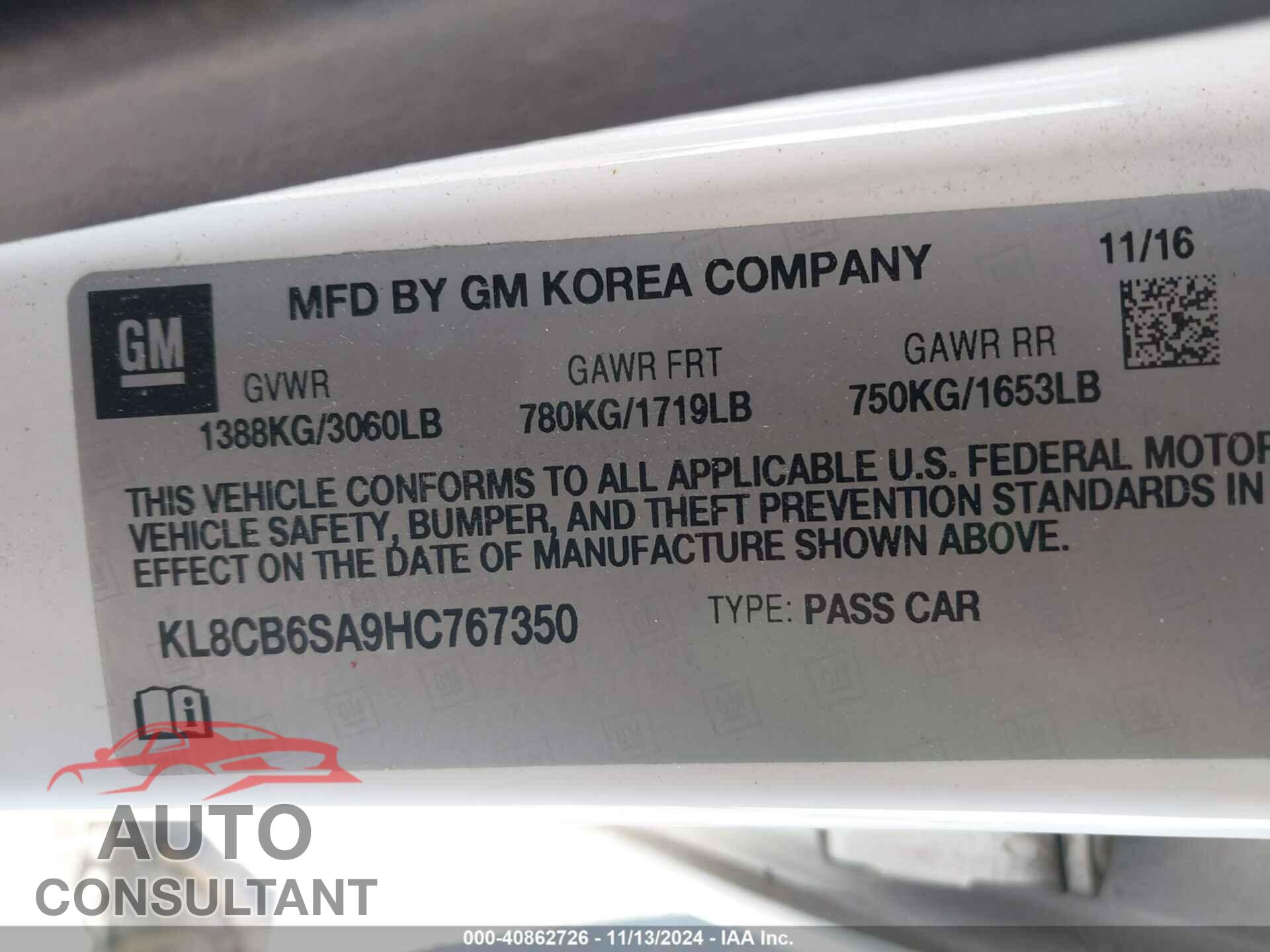 CHEVROLET SPARK 2017 - KL8CB6SA9HC767350