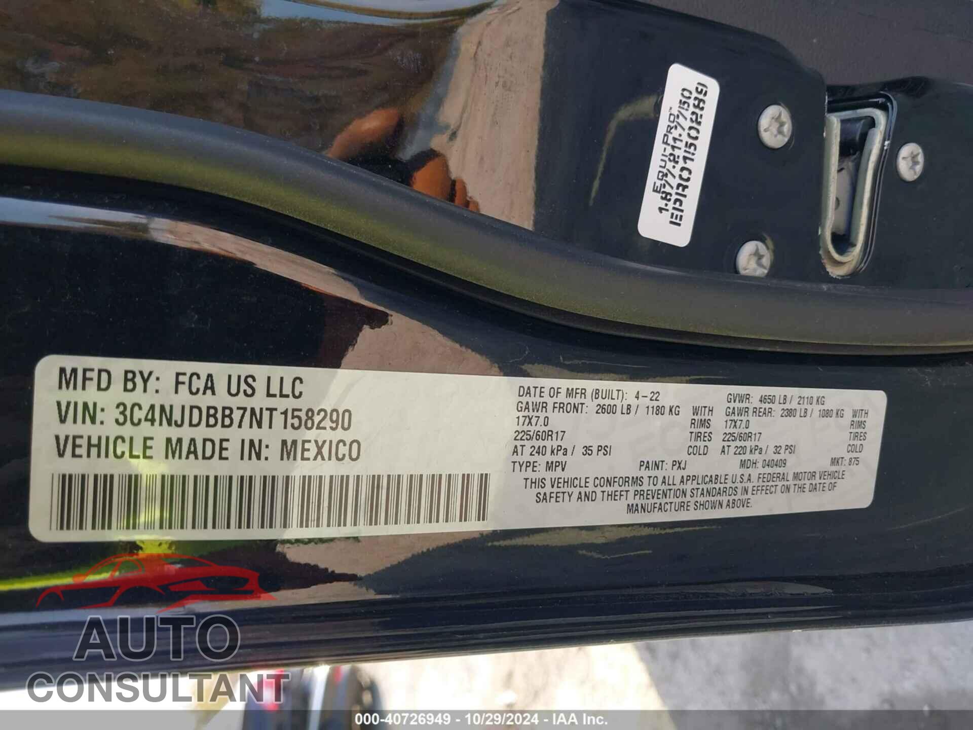 JEEP COMPASS 2022 - 3C4NJDBB7NT158290