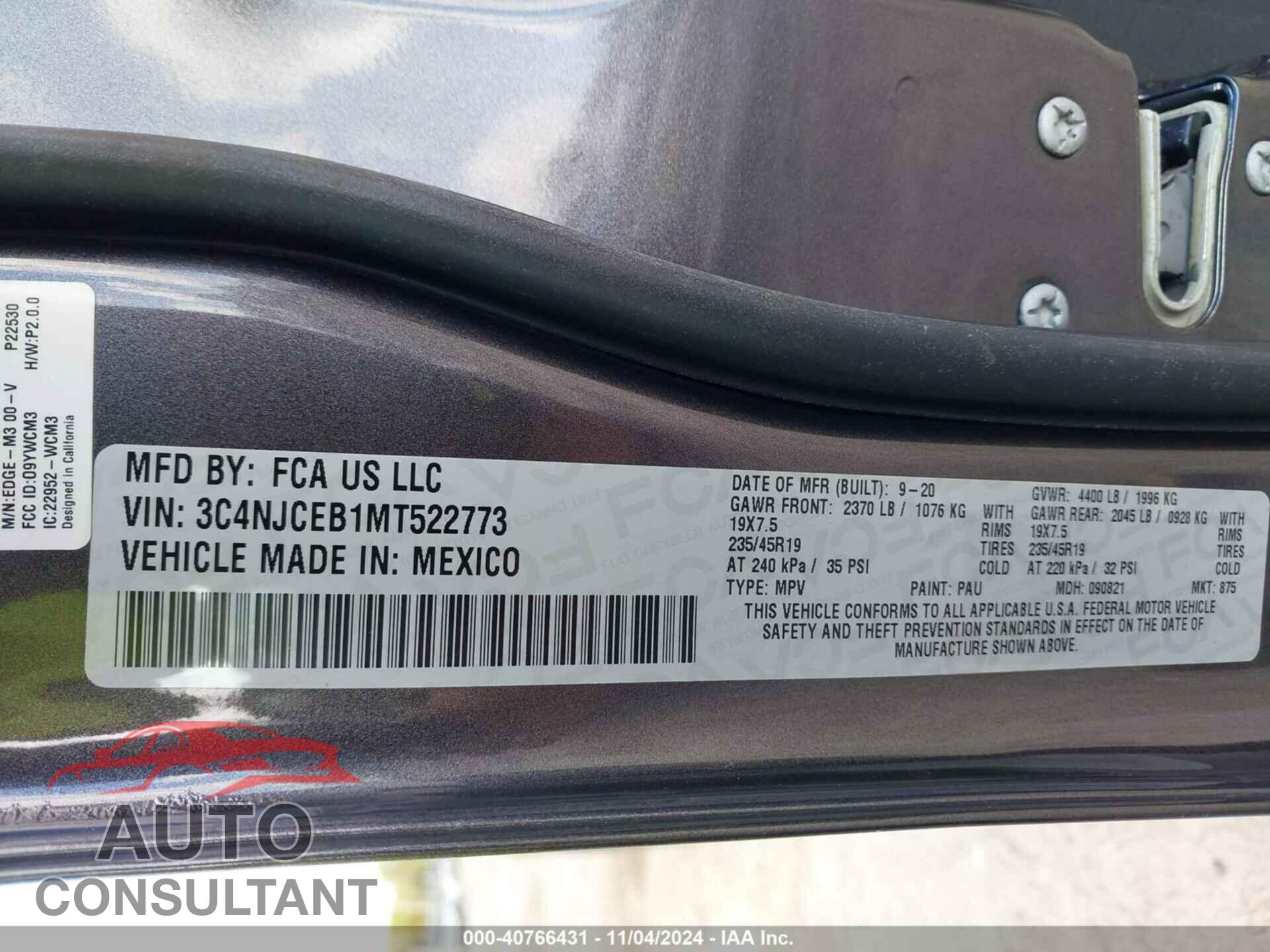 JEEP COMPASS 2021 - 3C4NJCEB1MT522773