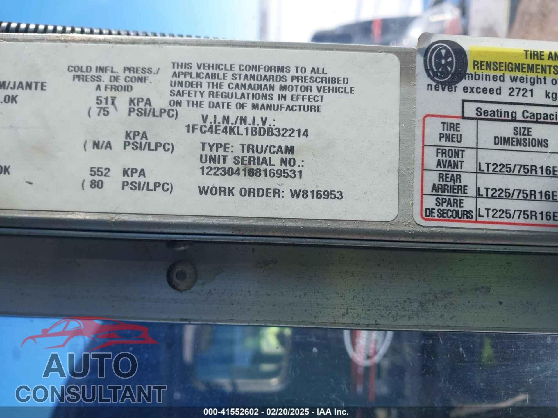 FORD E-450 STRIPPED 2011 - 1FC4E4KL1BDB32214