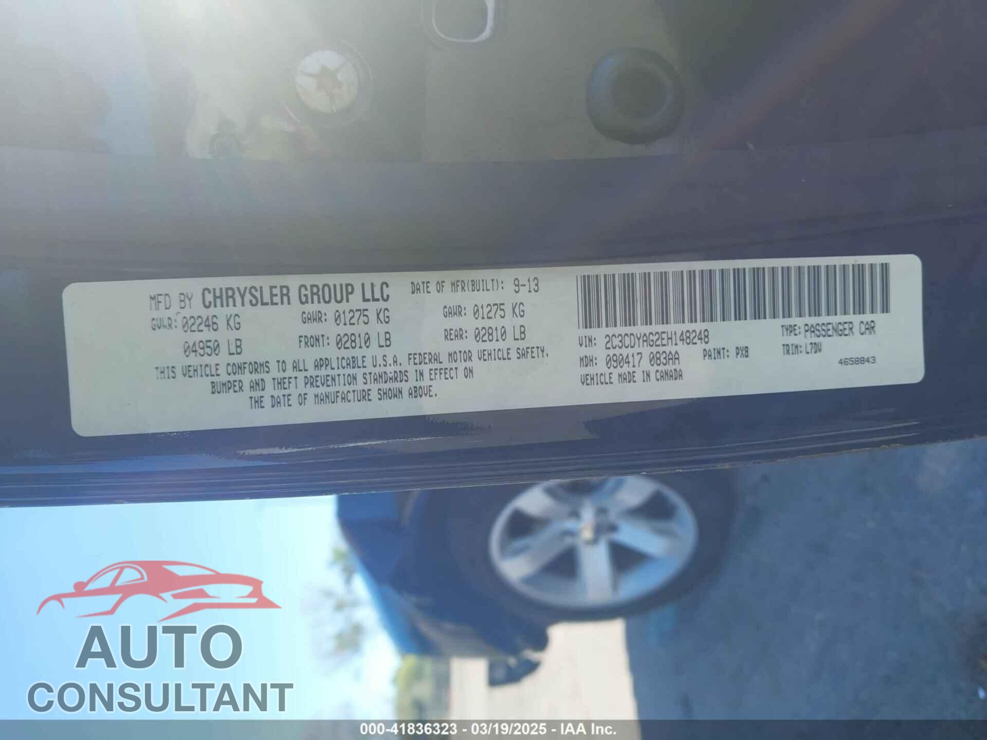 DODGE CHALLENGER 2014 - 2C3CDYAG2EH148248