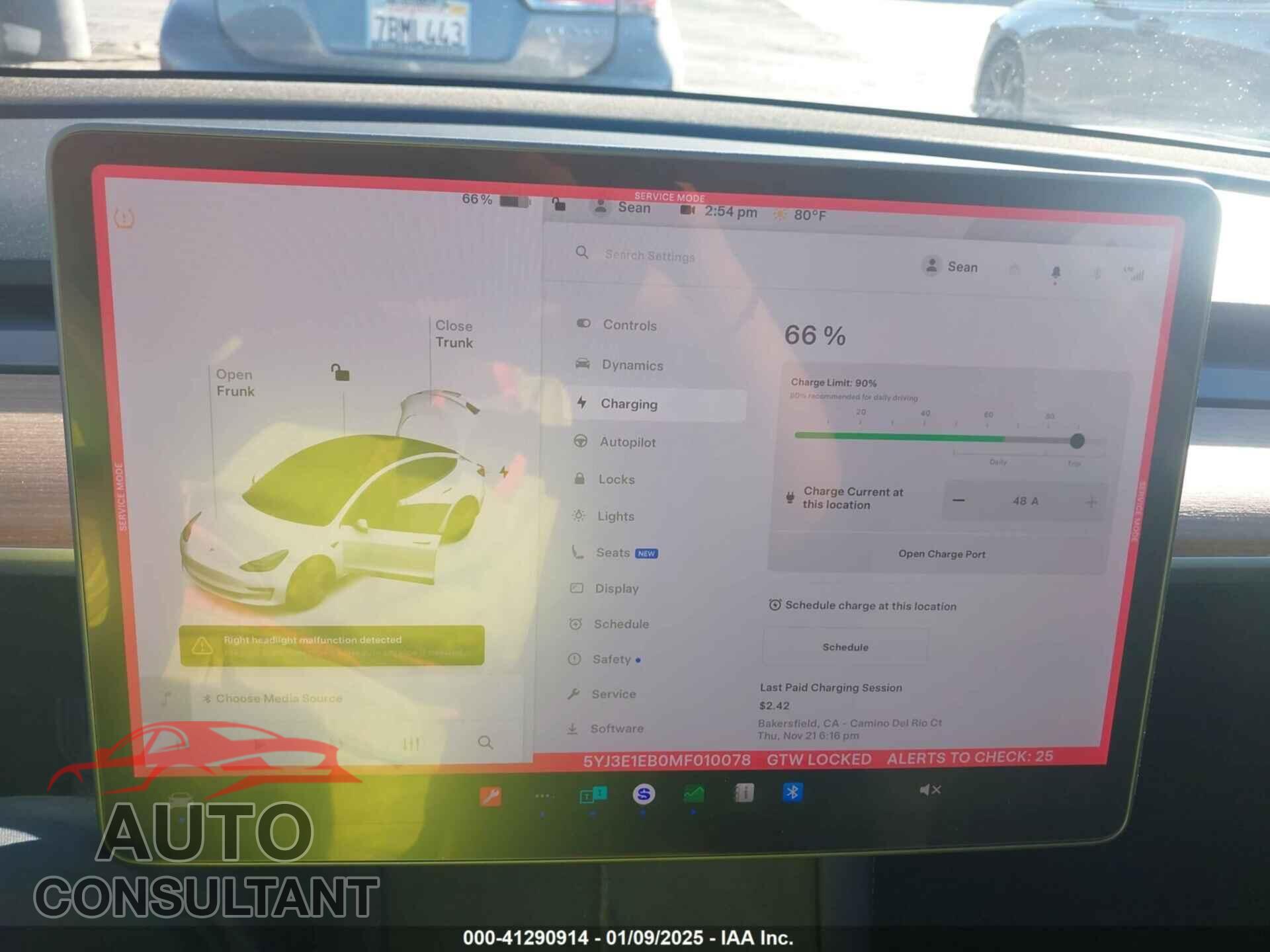 TESLA MODEL 3 2021 - 5YJ3E1EB0MF010078