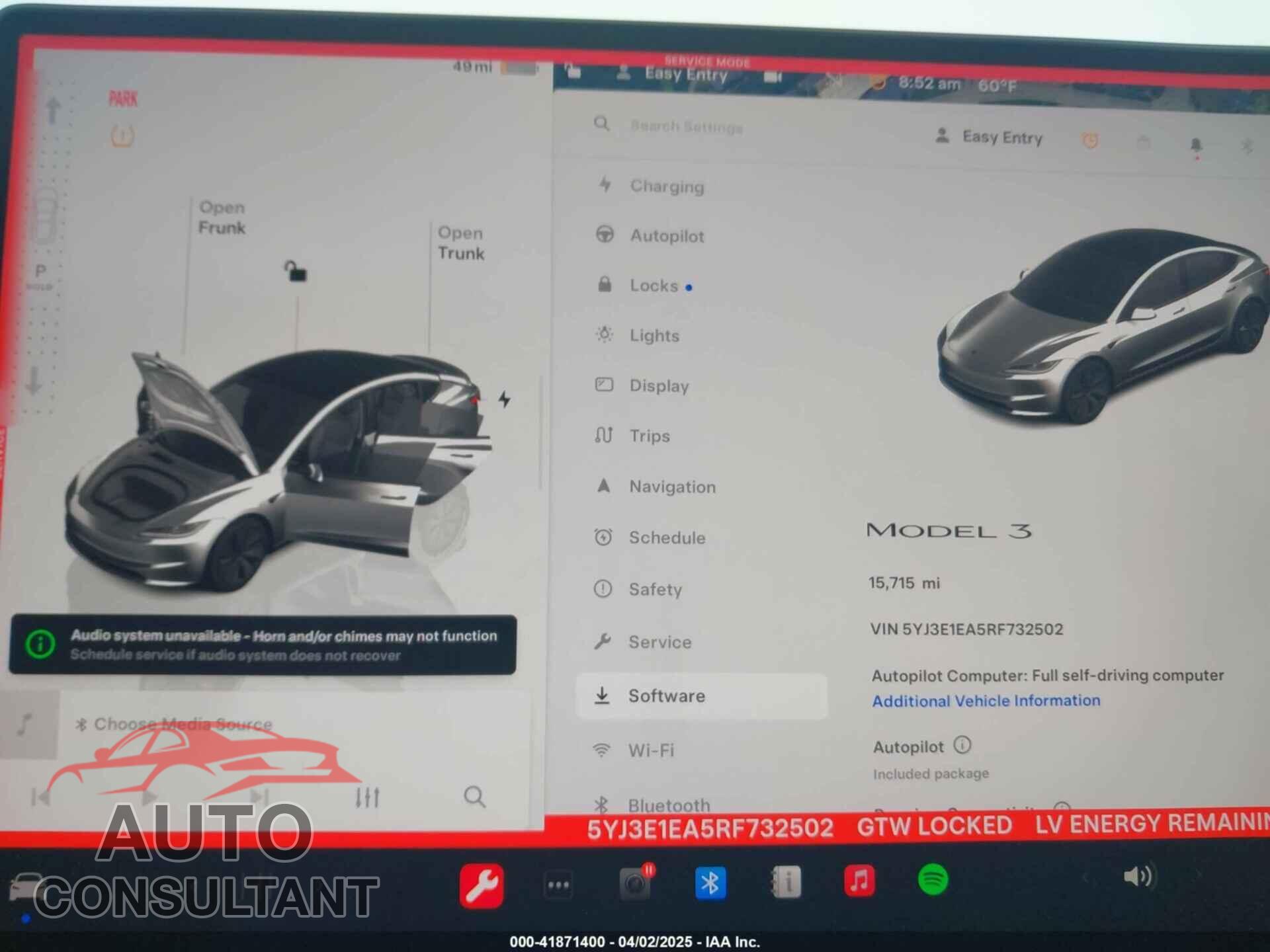TESLA MODEL 3 2024 - 5YJ3E1EA5RF732502