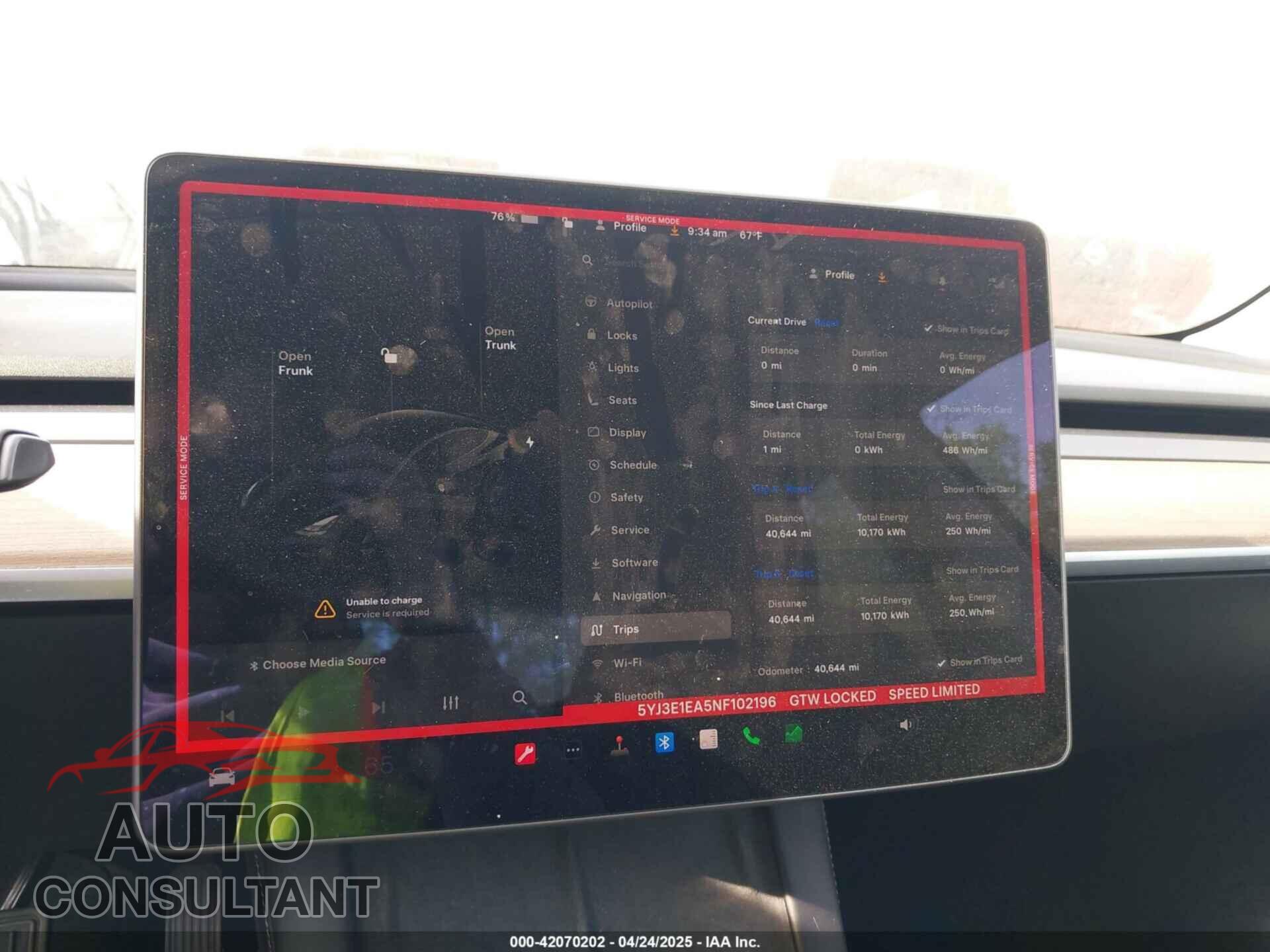 TESLA MODEL 3 2022 - 5YJ3E1EA5NF102196
