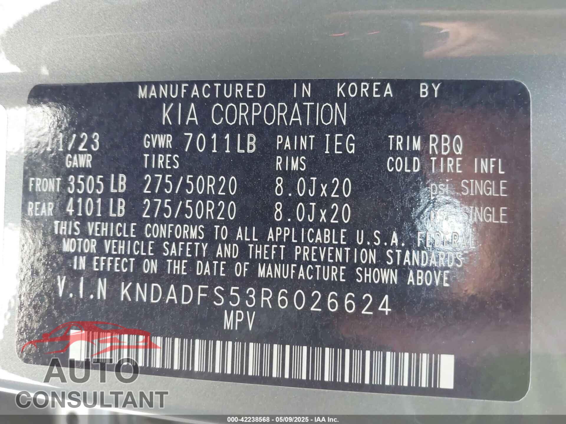 KIA EV9 2024 - KNDADFS53R6026624