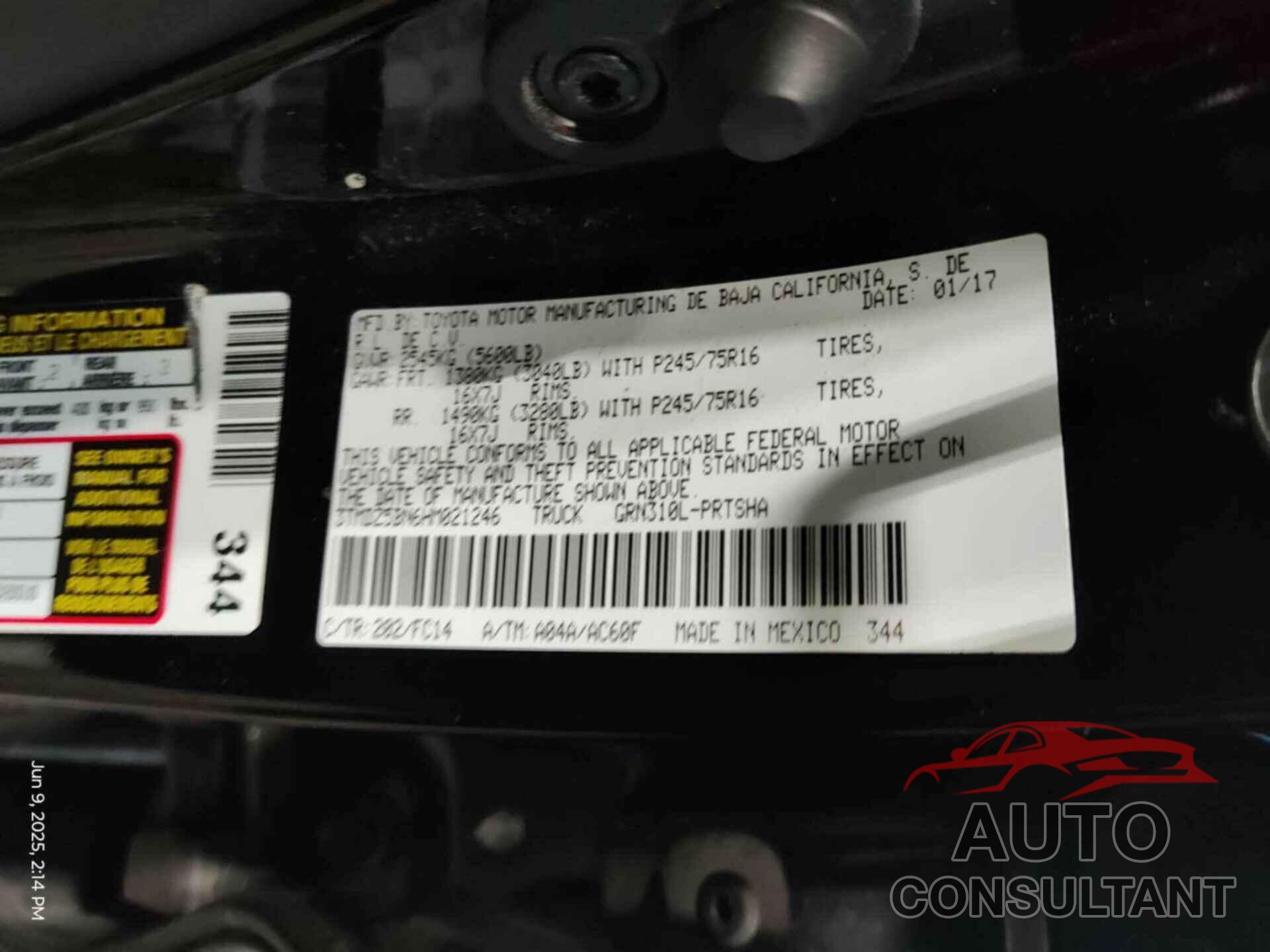 TOYOTA TACOMA 2017 - 3TMDZ5BN6HM021246