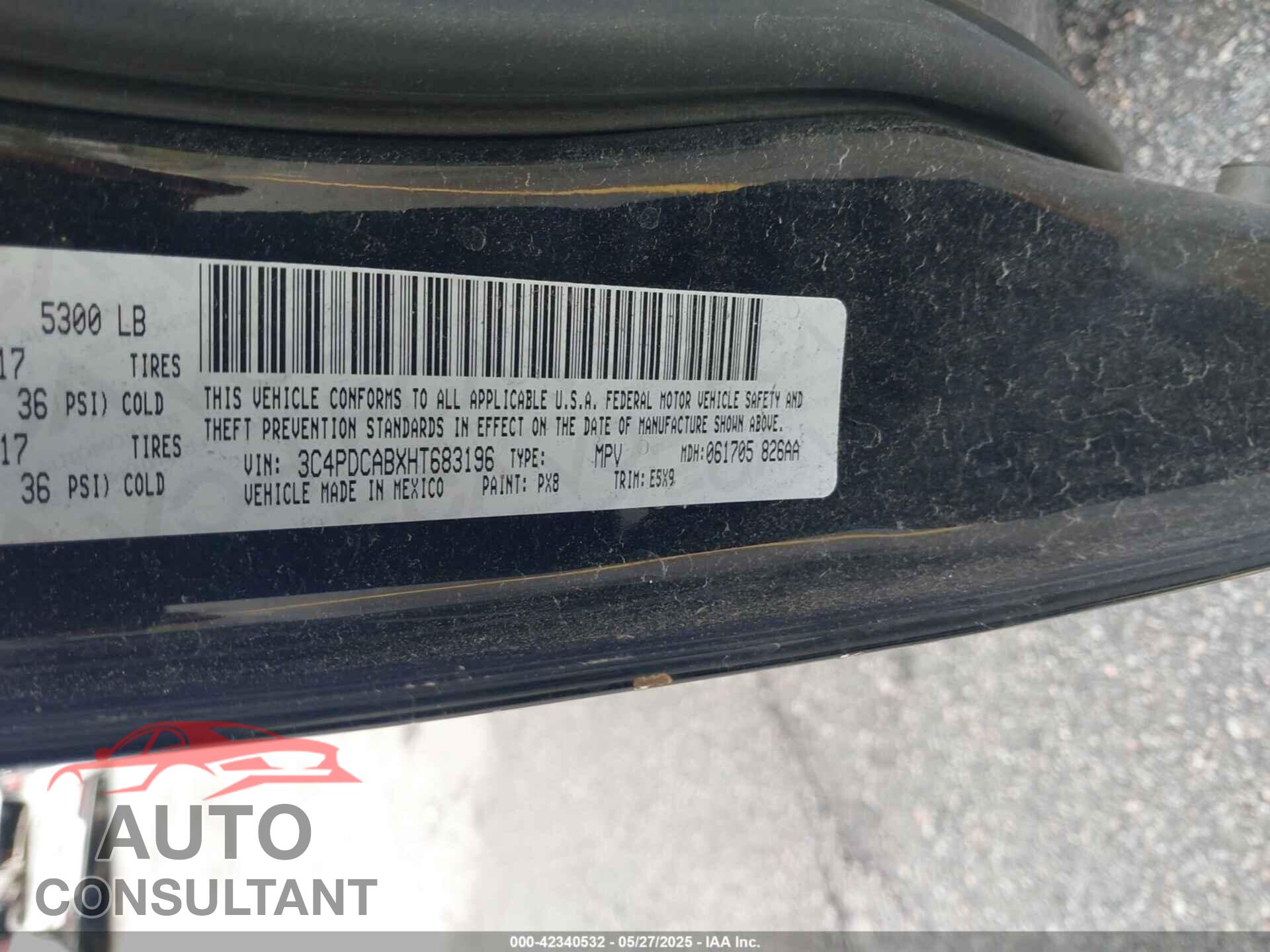 DODGE JOURNEY 2017 - 3C4PDCABXHT683196