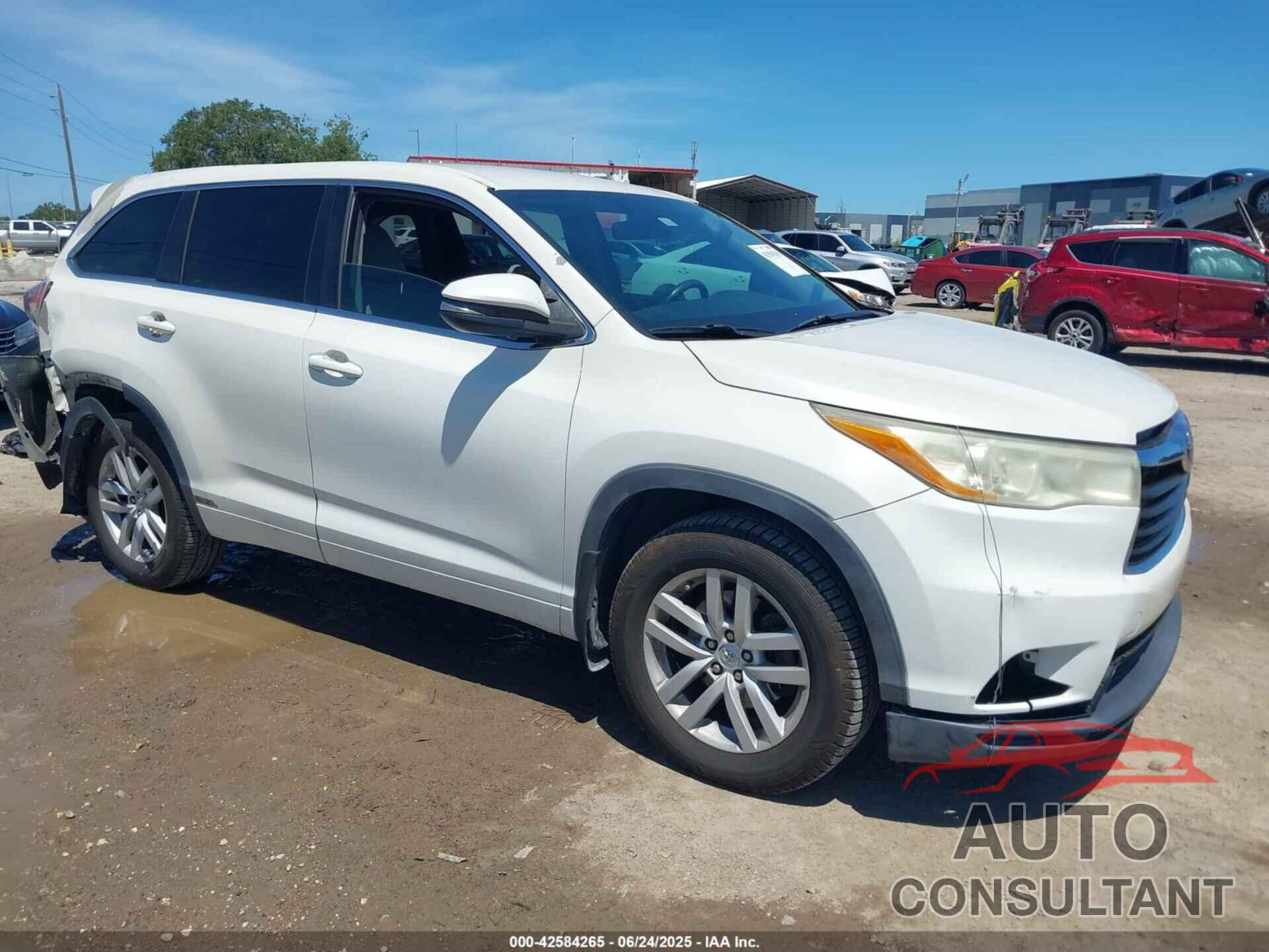 TOYOTA HIGHLANDER 2014 - 5TDZARFH1ES006013