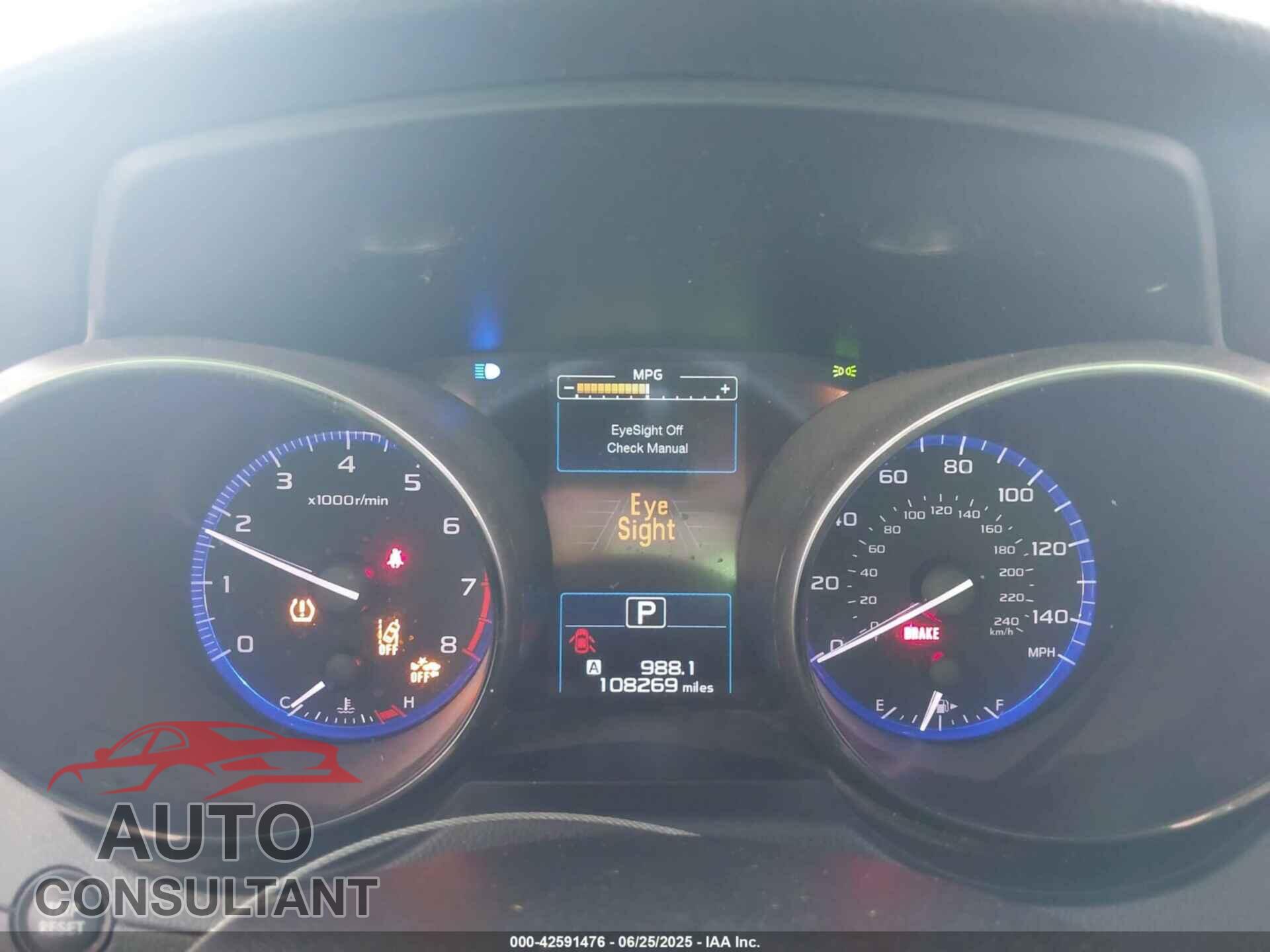 SUBARU OUTBACK 2016 - 4S4BSBFC5G3305644