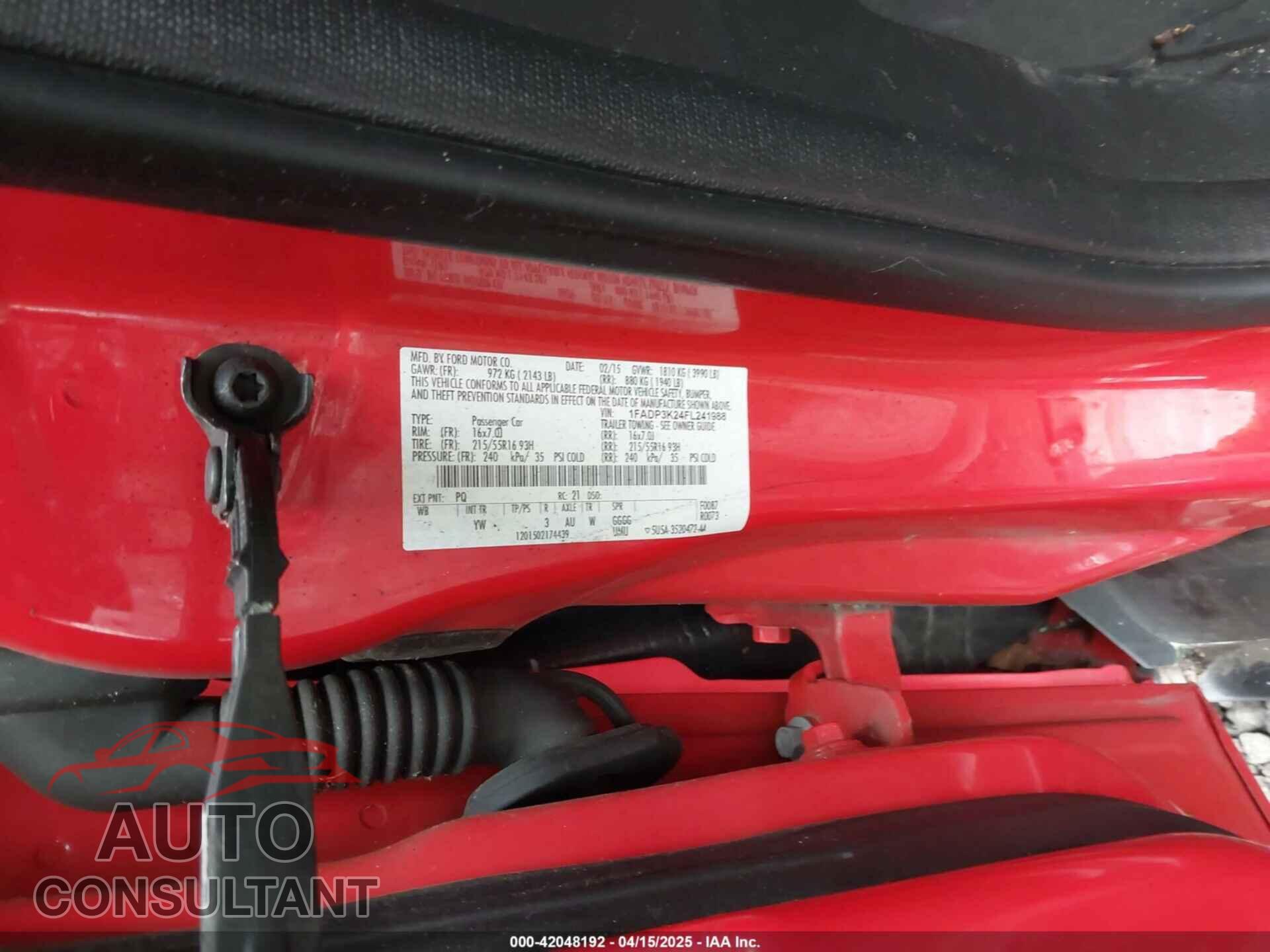 FORD FOCUS 2015 - 1FADP3K24FL241988