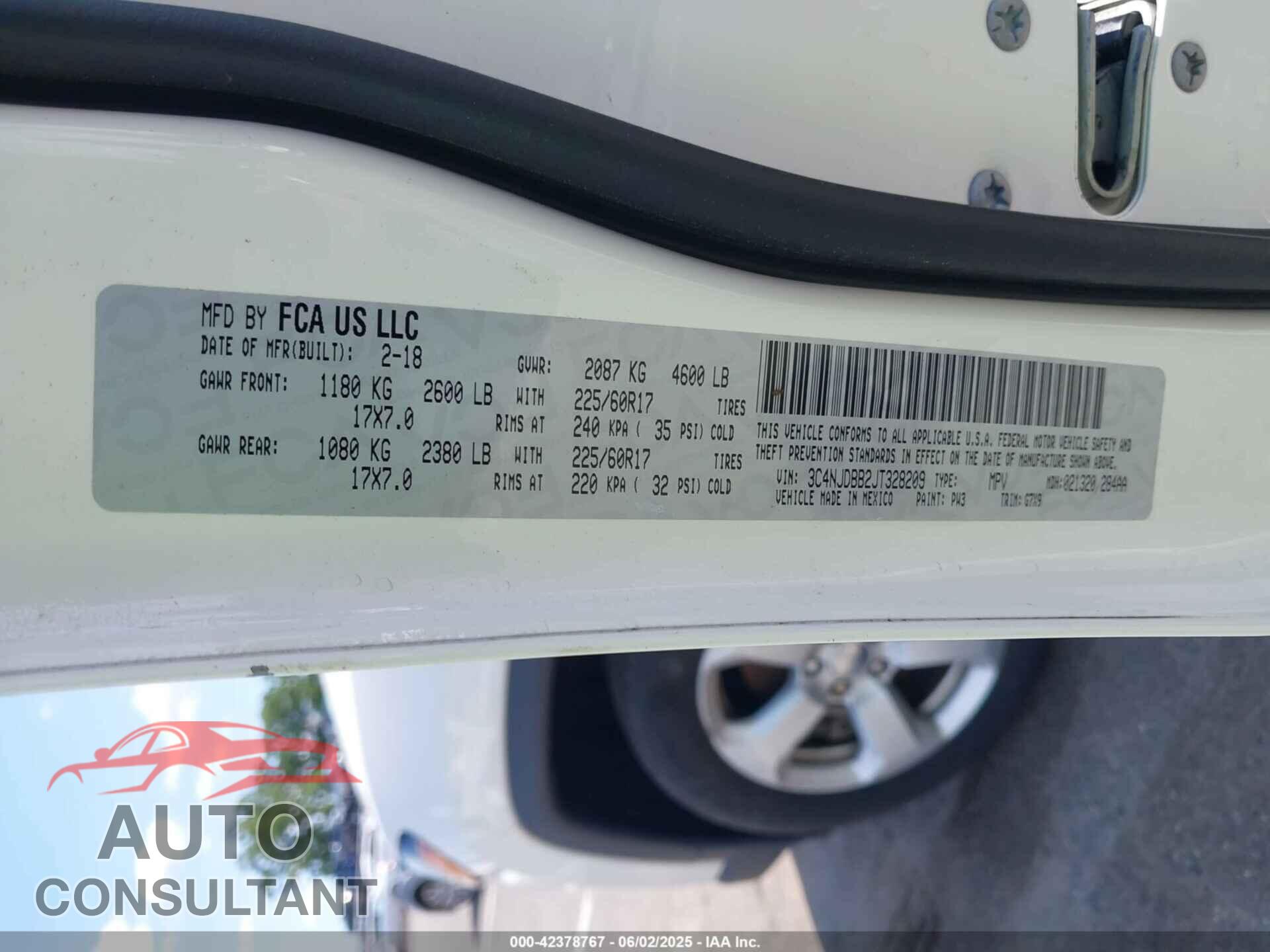 JEEP COMPASS 2018 - 3C4NJDBB2JT328209