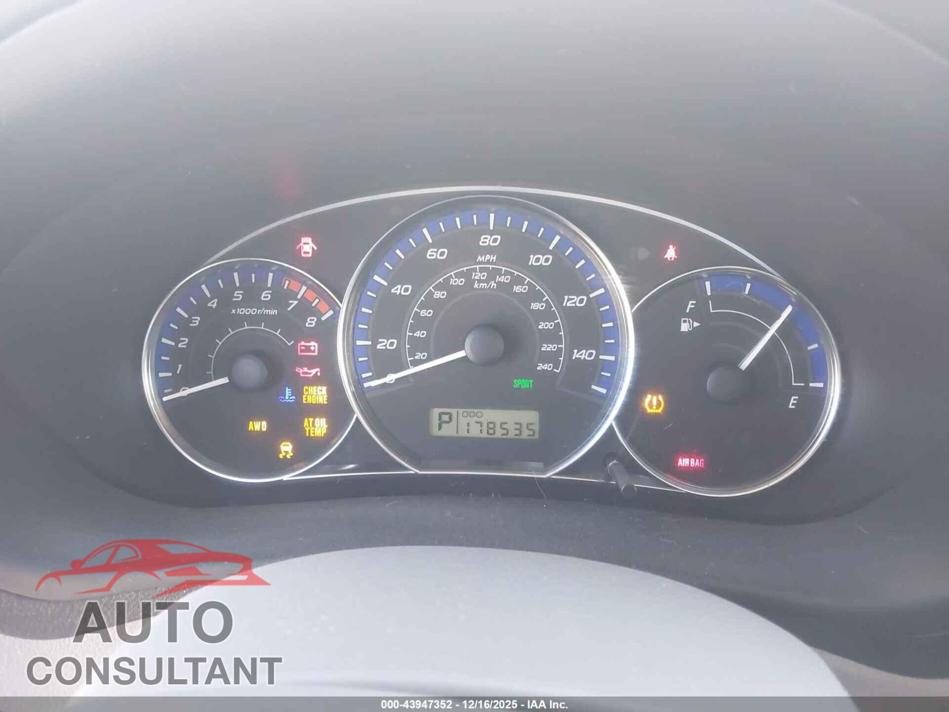 SUBARU FORESTER 2011 - JF2SHBBC3BH716580