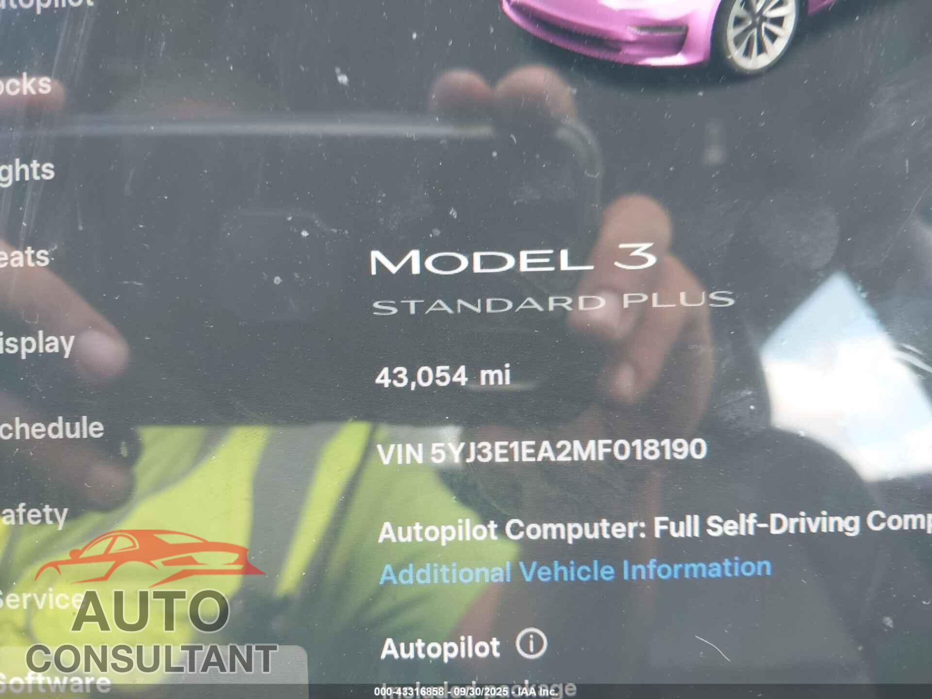 TESLA MODEL 3 2021 - 5YJ3E1EA2MF018190