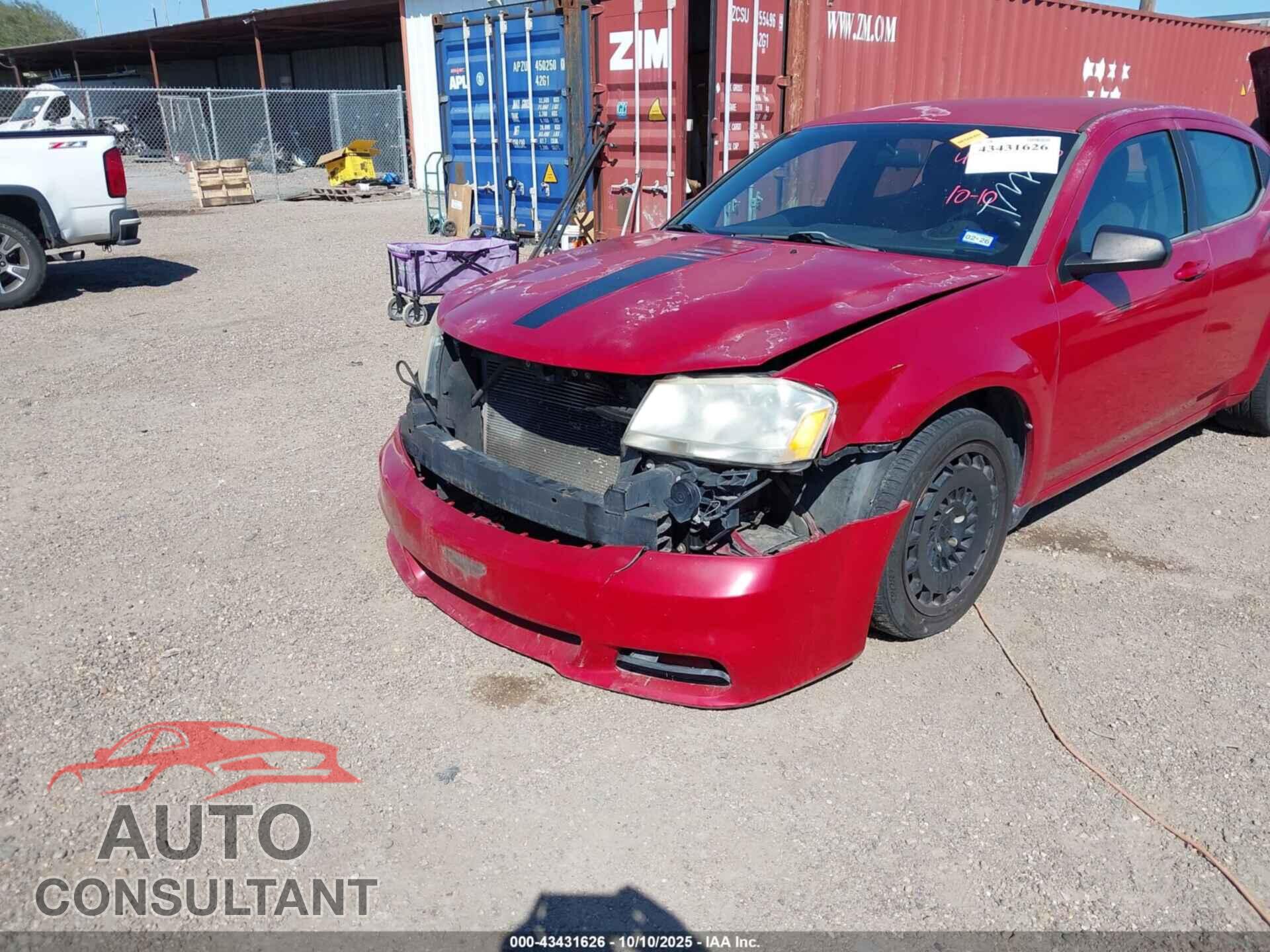 DODGE AVENGER 2013 - 1C3CDZAB5DN610608