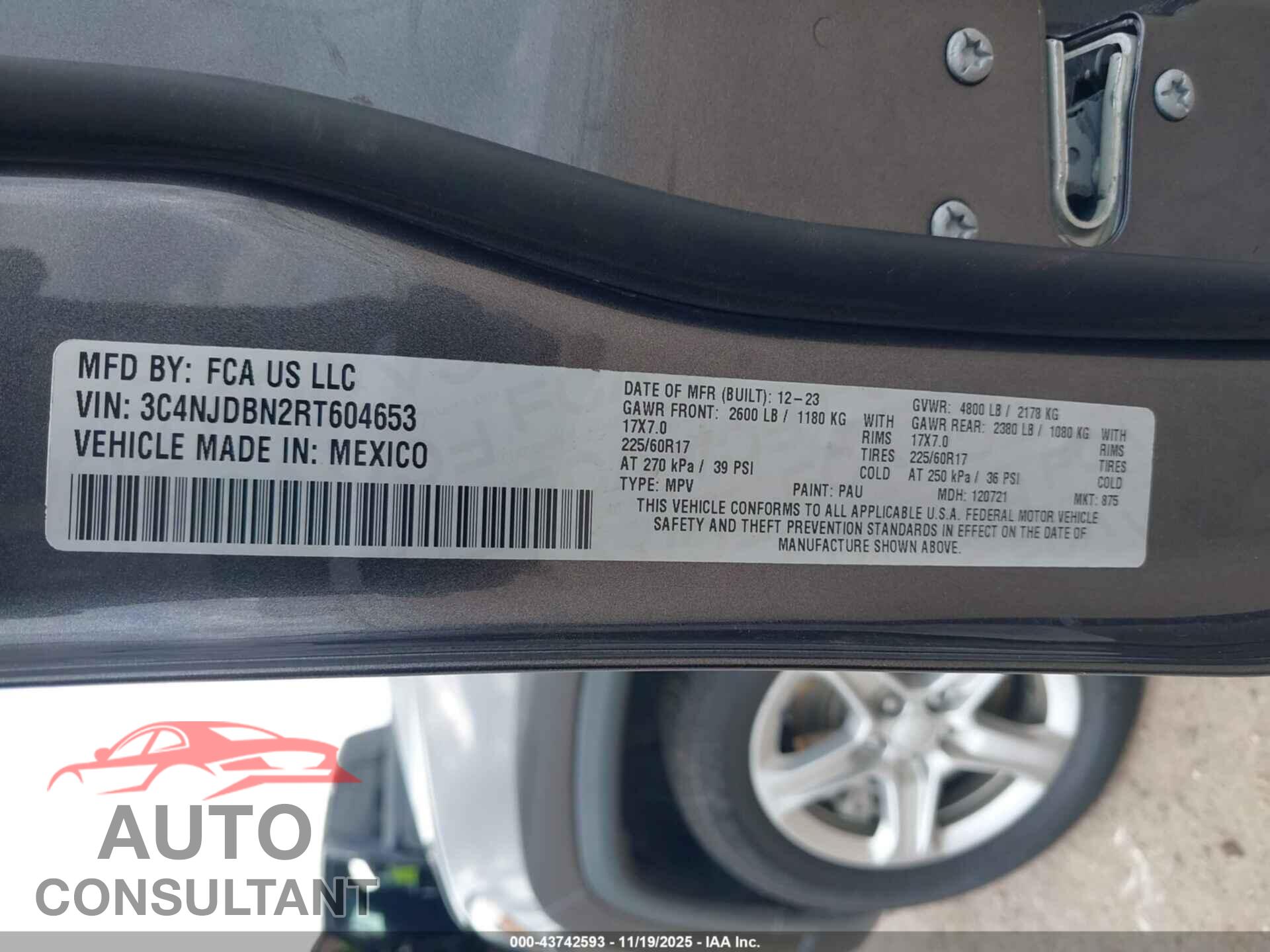 JEEP COMPASS 2024 - 3C4NJDBN2RT604653