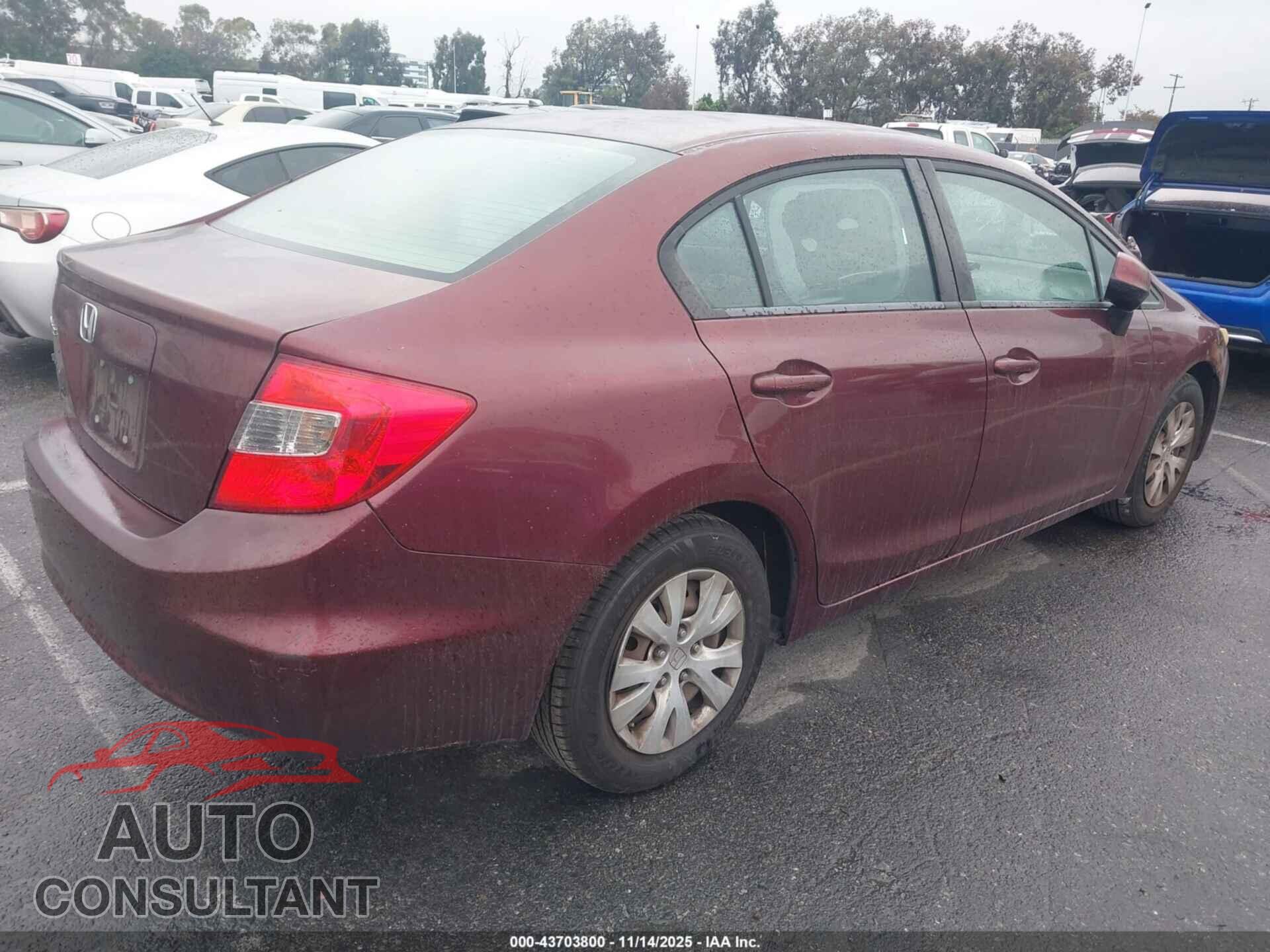 HONDA CIVIC 2012 - 19XFB2F55CE315312