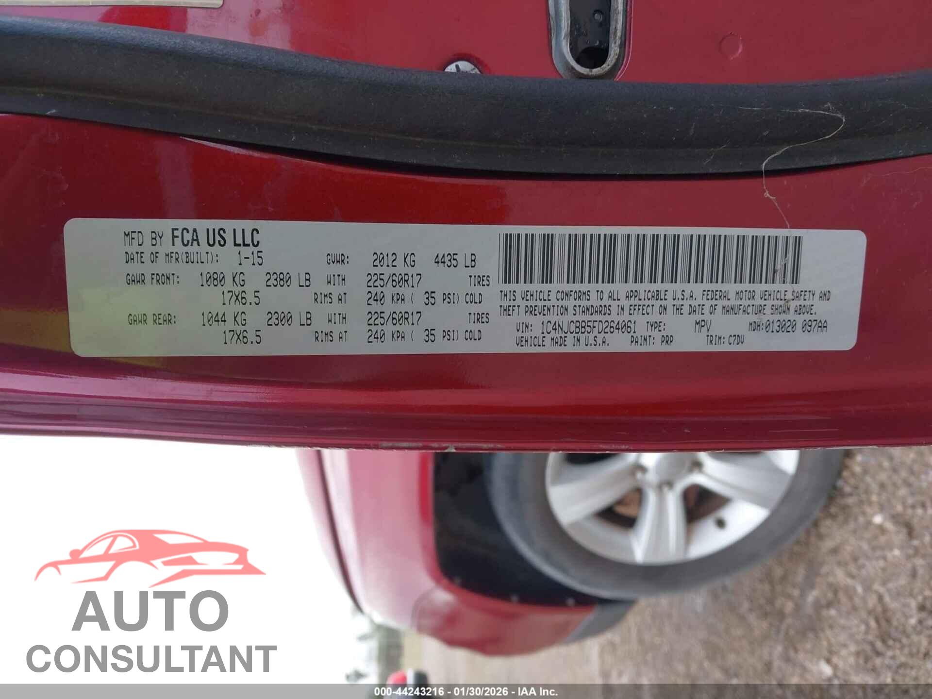 JEEP COMPASS 2015 - 1C4NJCBB5FD264061
