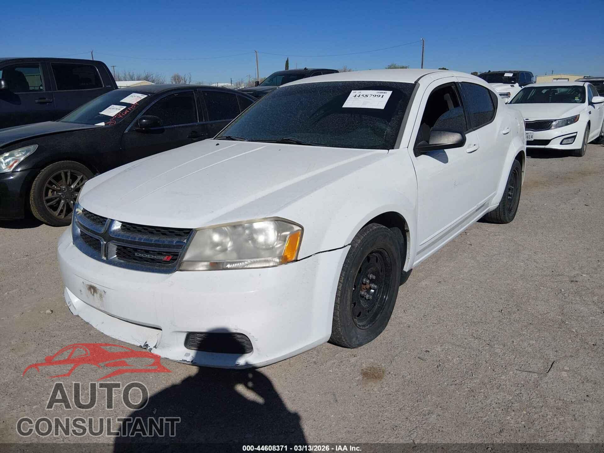 DODGE AVENGER 2012 - 1C3CDZAG4CN327675