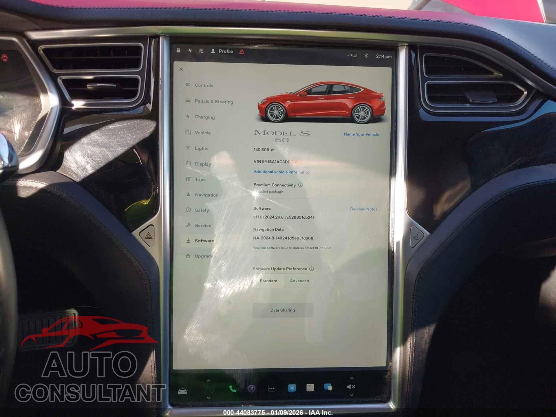 TESLA MODEL S 2013 - 5YJSA1AC3DFP10926
