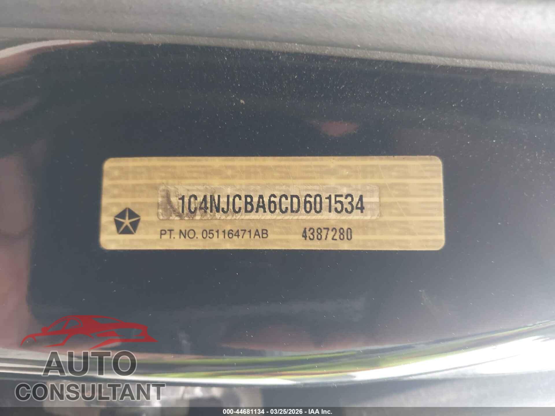 JEEP COMPASS 2012 - 1C4NJCBA6CD601534