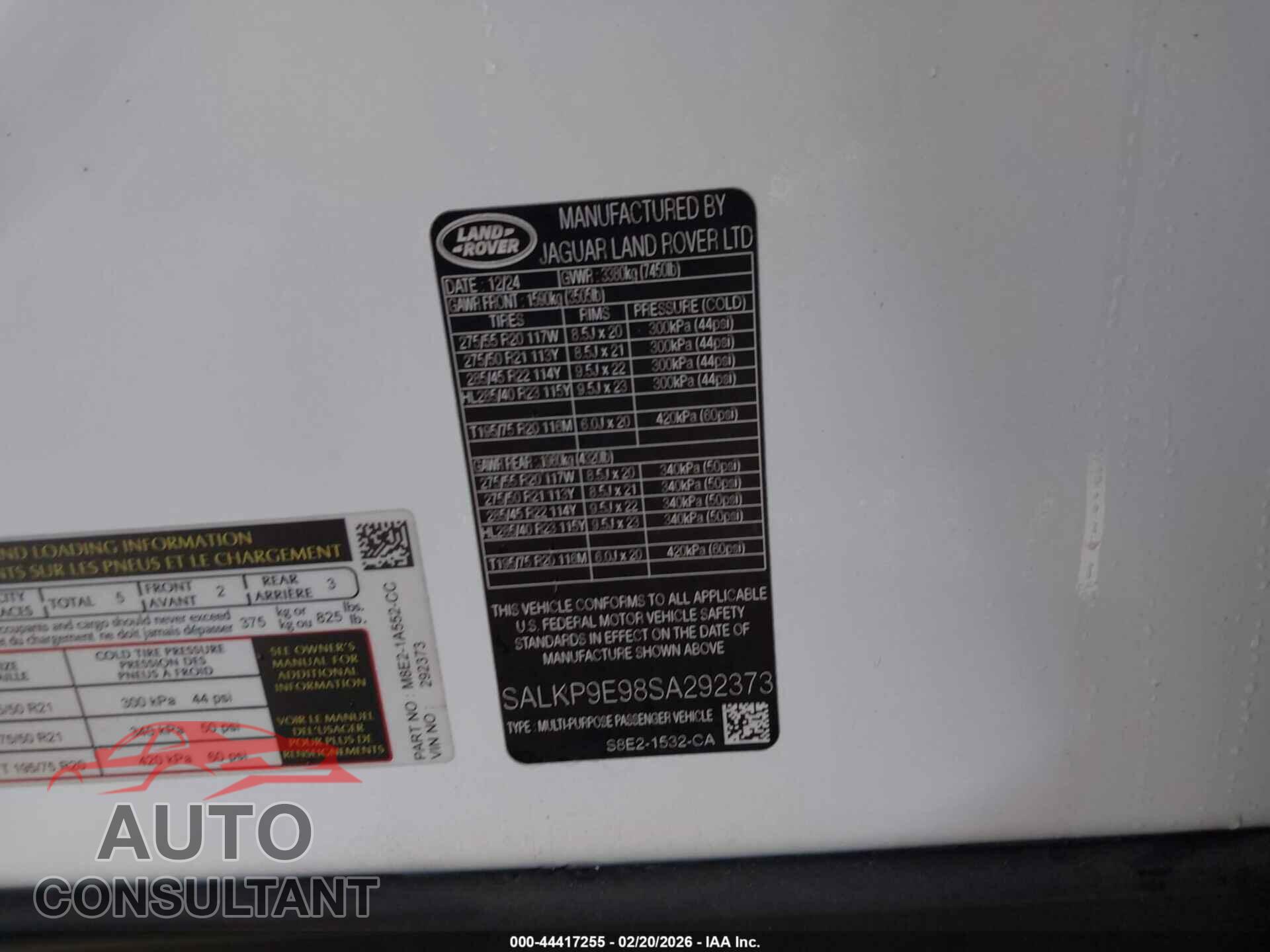 LAND ROVER RANGE ROVER 2025 - SALKP9E98SA292373