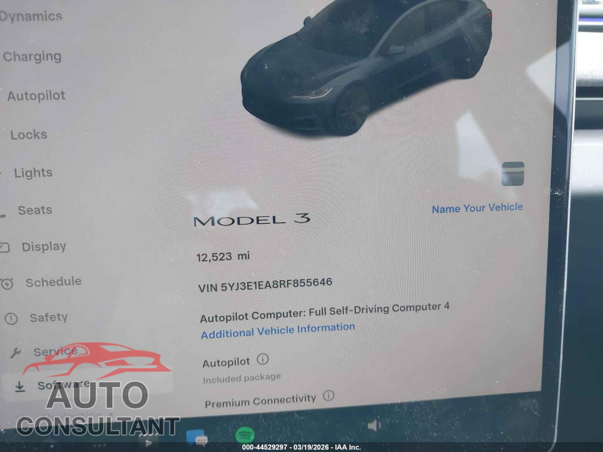 TESLA MODEL 3 2024 - 5YJ3E1EA8RF855646