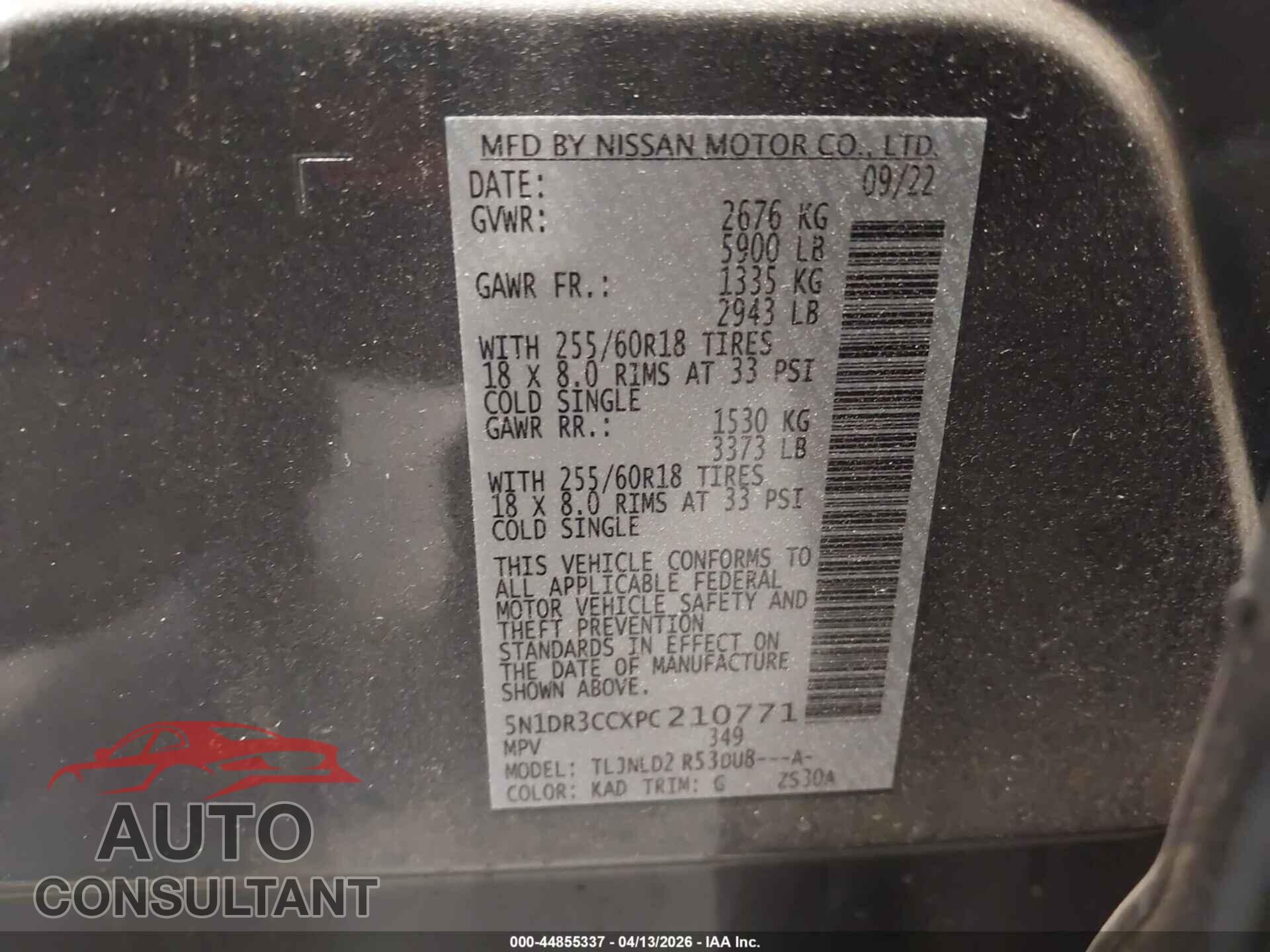 NISSAN PATHFINDER 2023 - 5N1DR3CCXPC210771