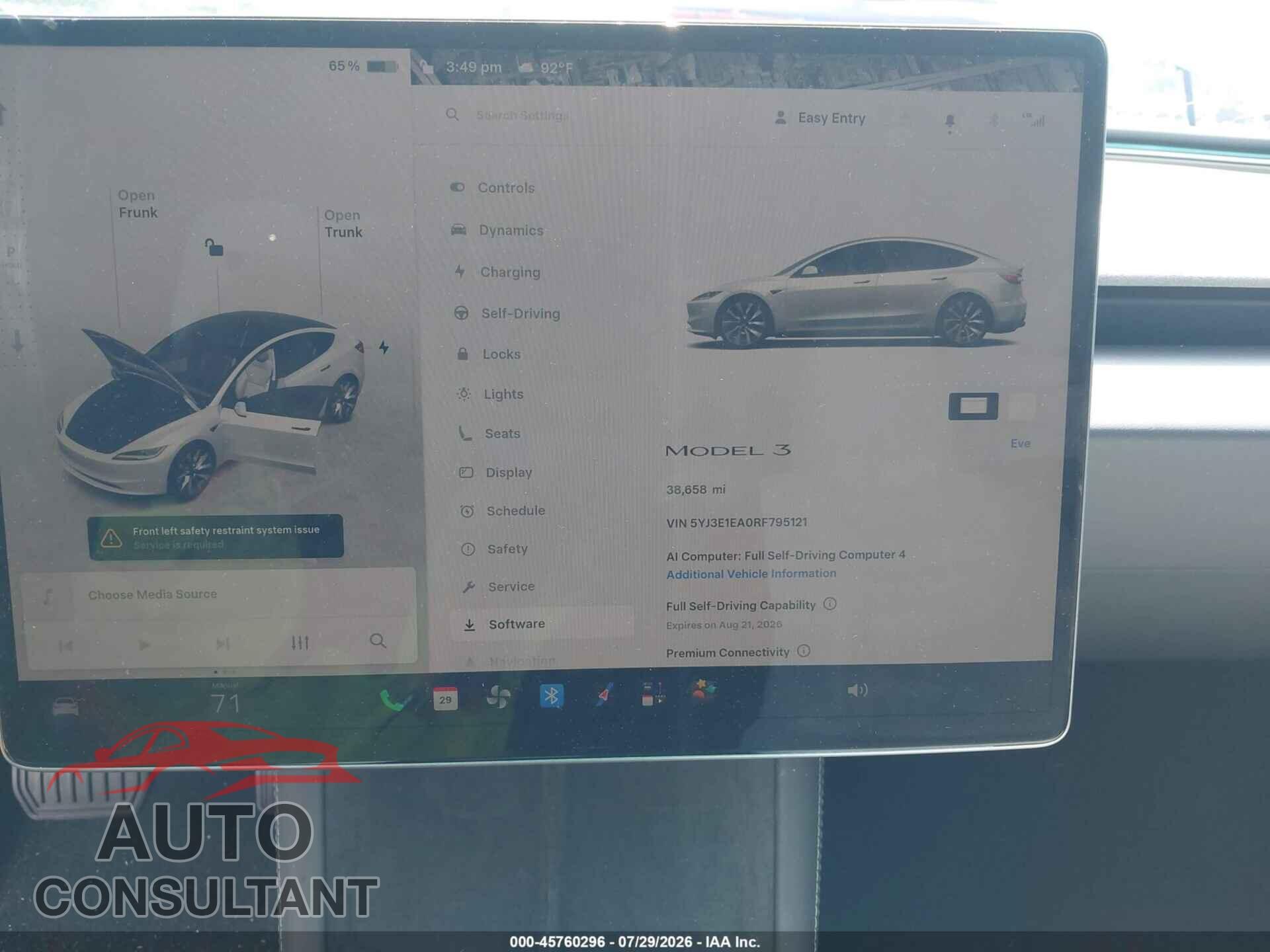 TESLA MODEL 3 2024 - 5YJ3E1EA0RF795121