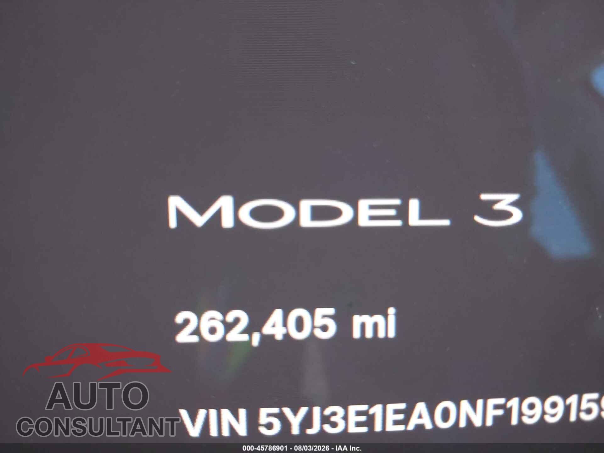 TESLA MODEL 3 2022 - 5YJ3E1EA0NF199159