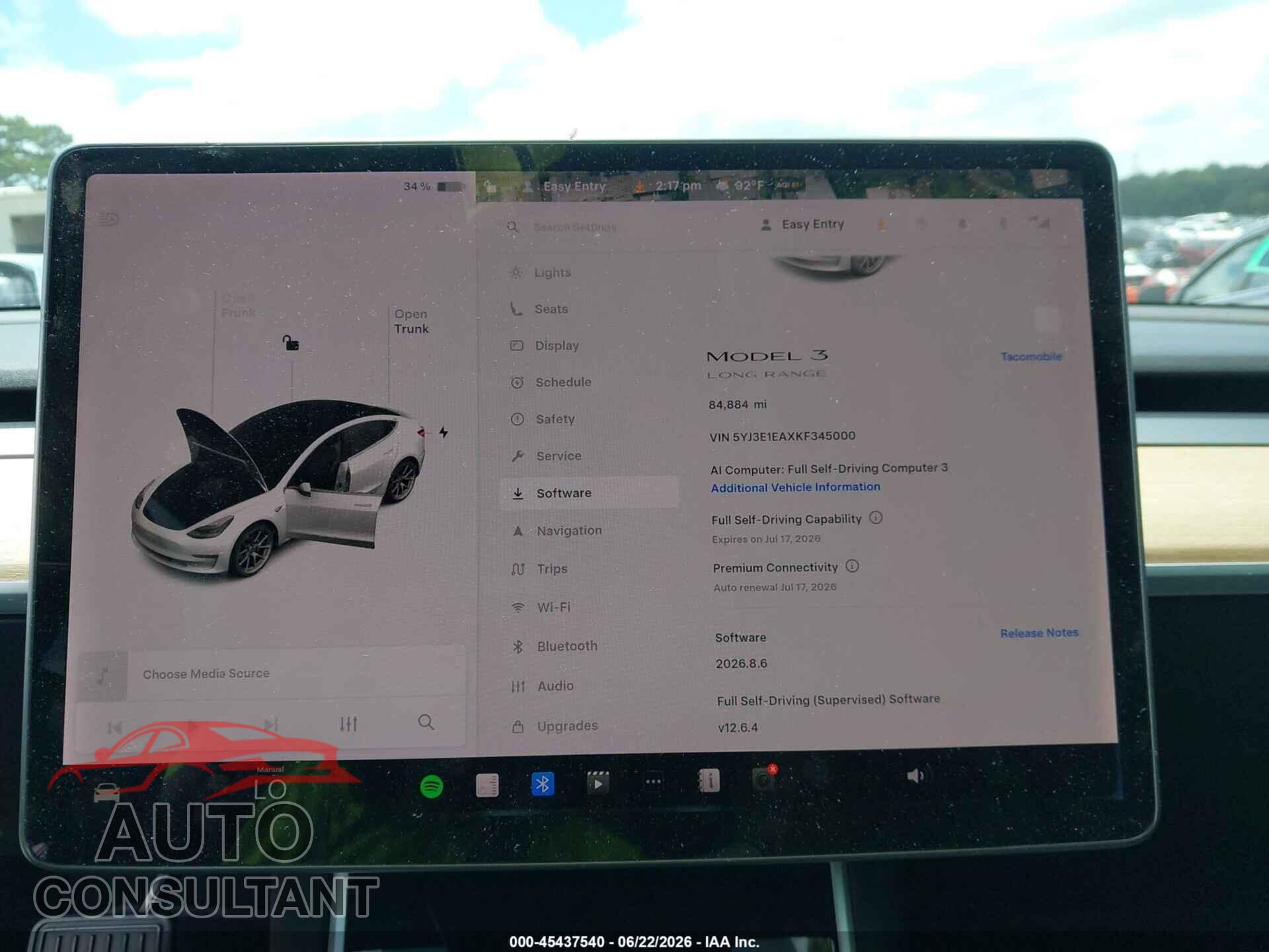 TESLA MODEL 3 2019 - 5YJ3E1EAXKF345000