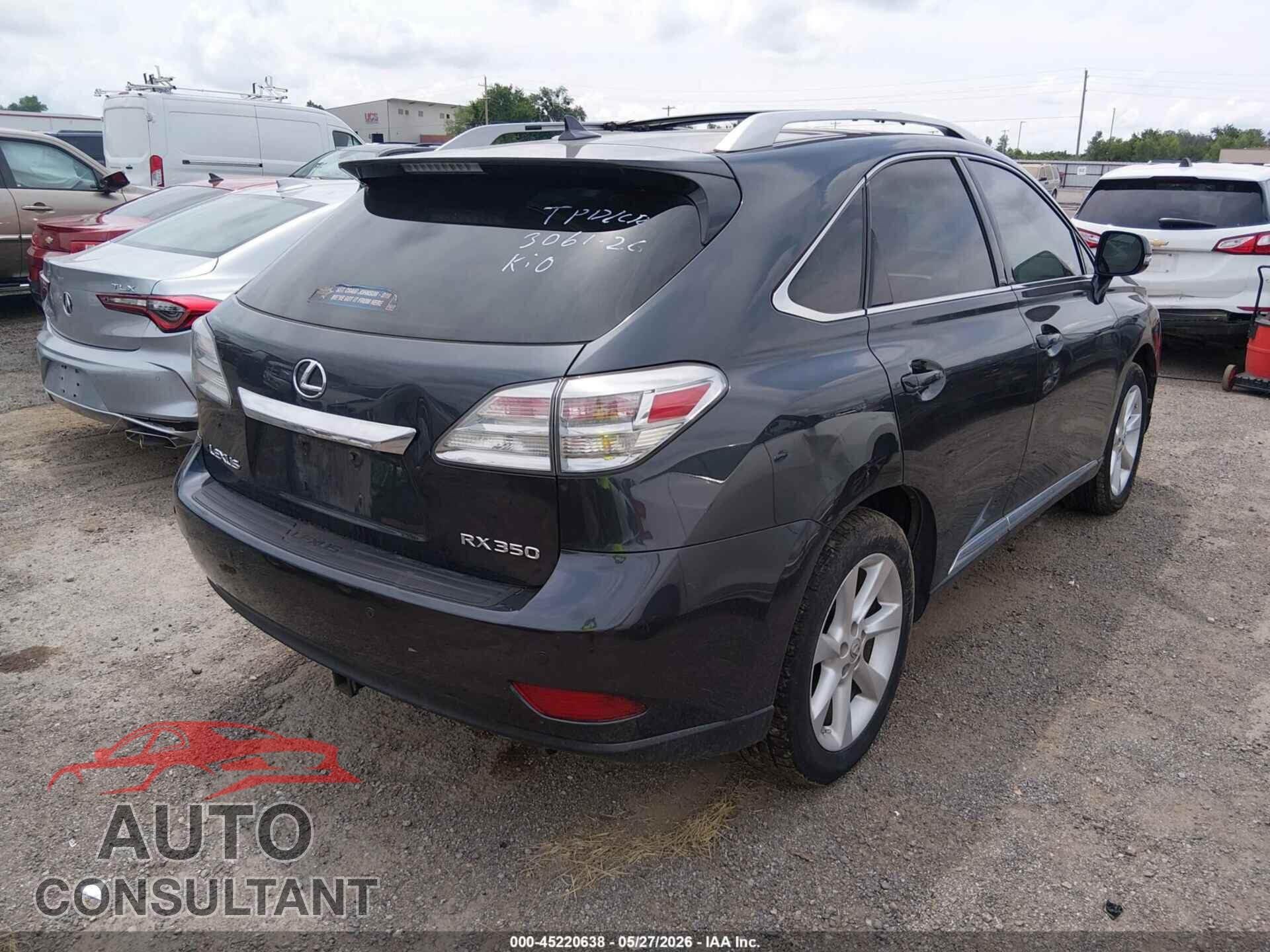 LEXUS RX 350 2010 - 2T2BK1BAXAC038482