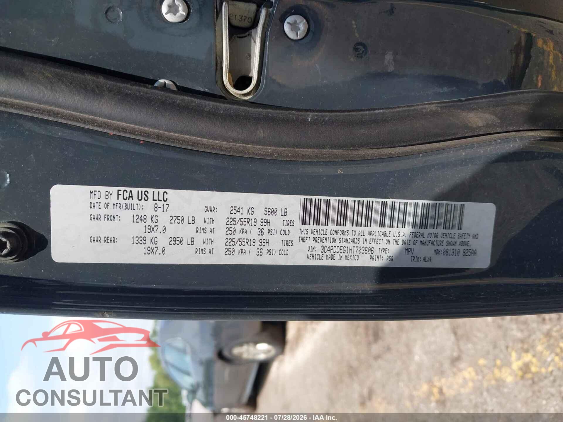 DODGE JOURNEY 2017 - 3C4PDDEG1HT703606