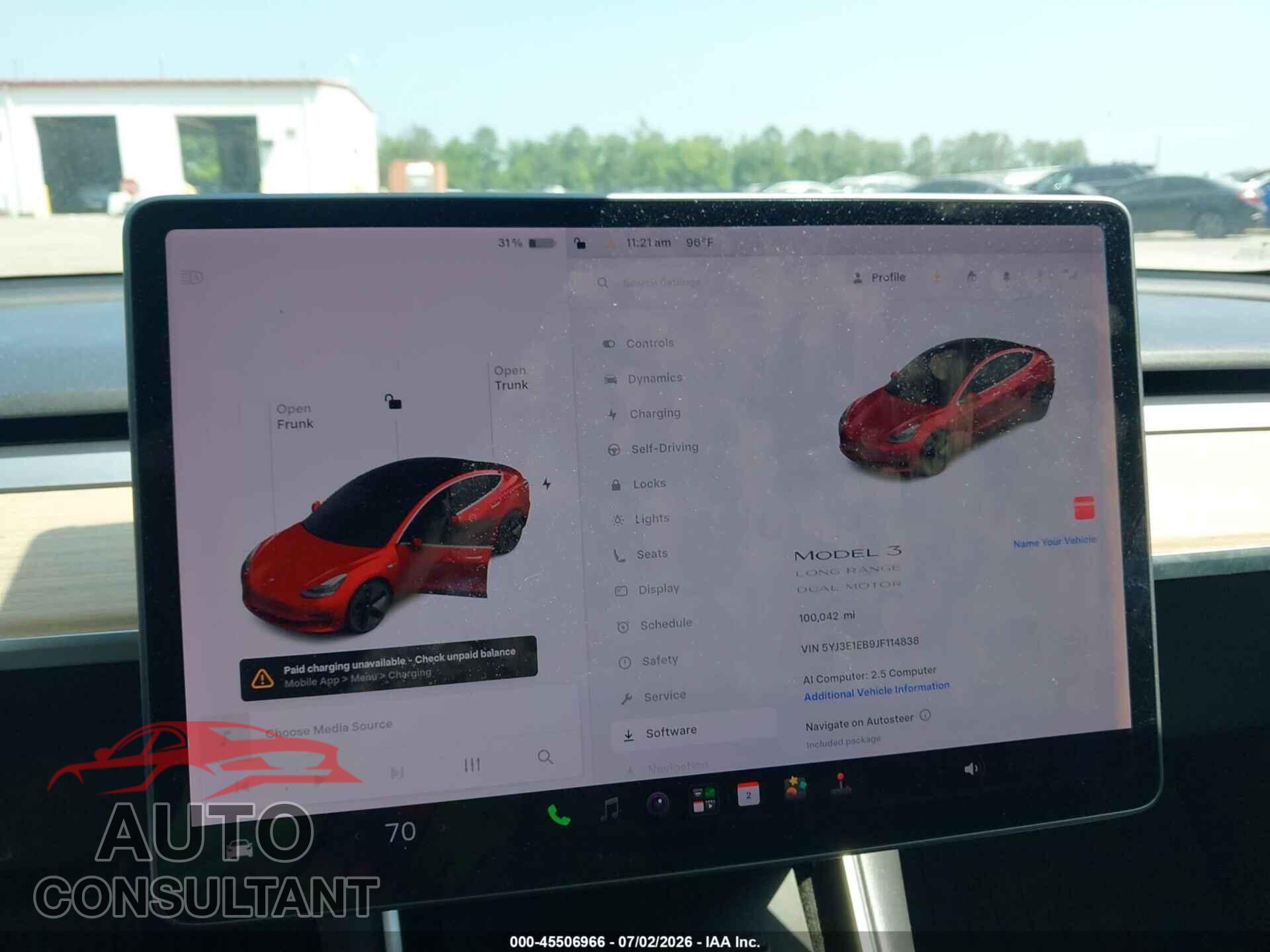 TESLA MODEL 3 2018 - 5YJ3E1EB9JF114838
