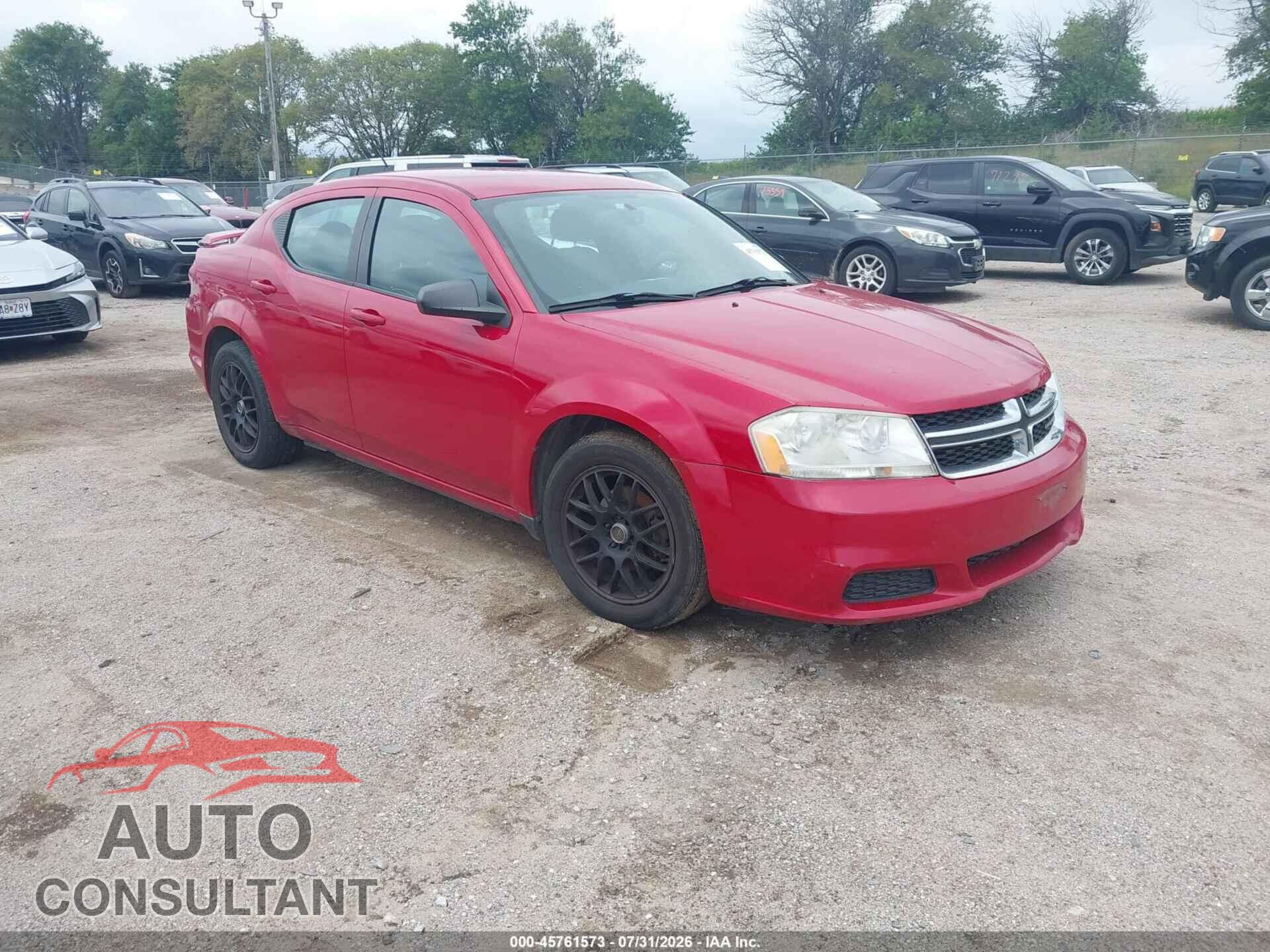 DODGE AVENGER 2013 - 1C3CDZAB6DN588313
