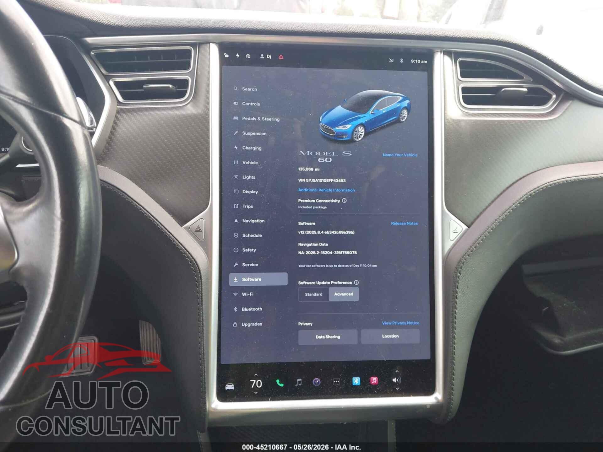 TESLA MODEL S 2014 - 5YJSA1S10EFP43493