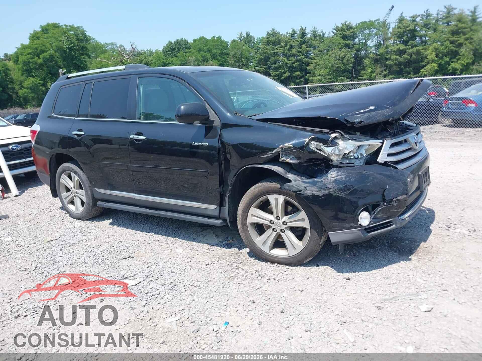 TOYOTA HIGHLANDER 2013 - 5TDDK3EH8DS185252