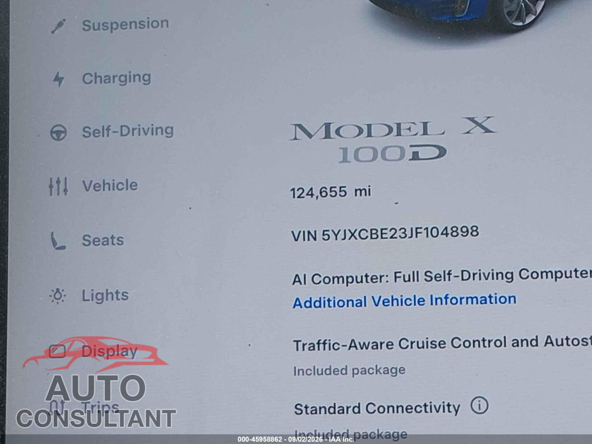 TESLA MODEL X 2018 - 5YJXCBE23JF104898