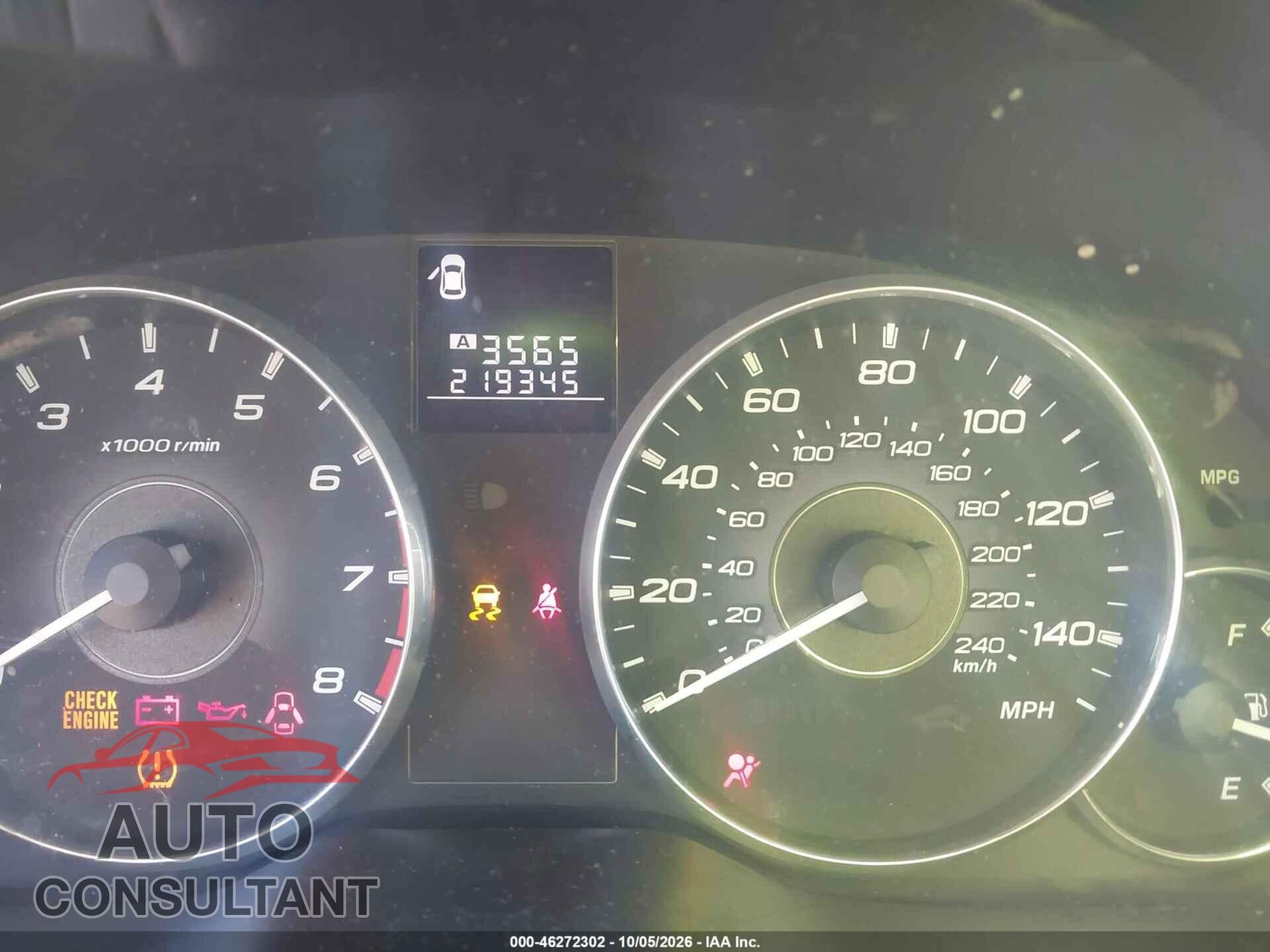 SUBARU OUTBACK 2011 - 4S4BRCHC0B1318448
