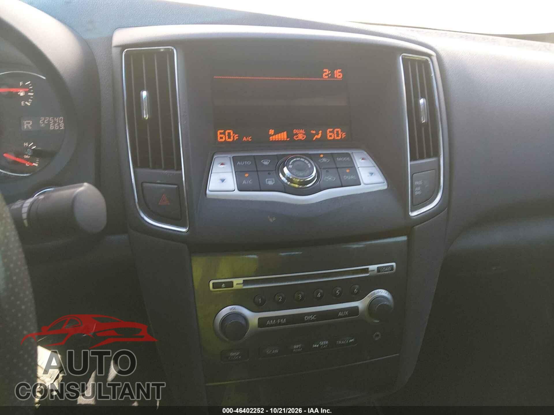 NISSAN MAXIMA 2012 - 1N4AA5AP5CC839998