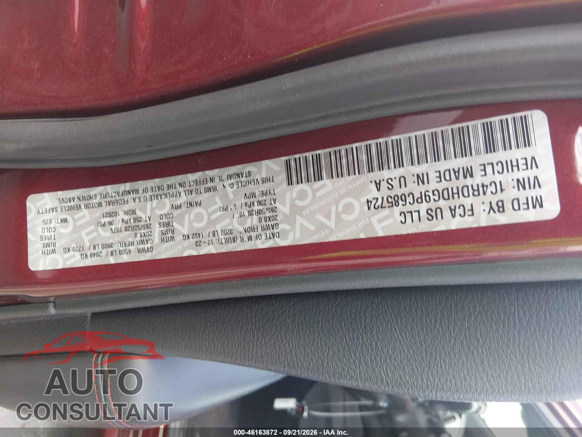 DODGE DURANGO 2023 - 1C4RDHDG9PC685724